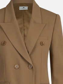 Abito robe-manteau in gabardina fluida marrone - vista posteriore