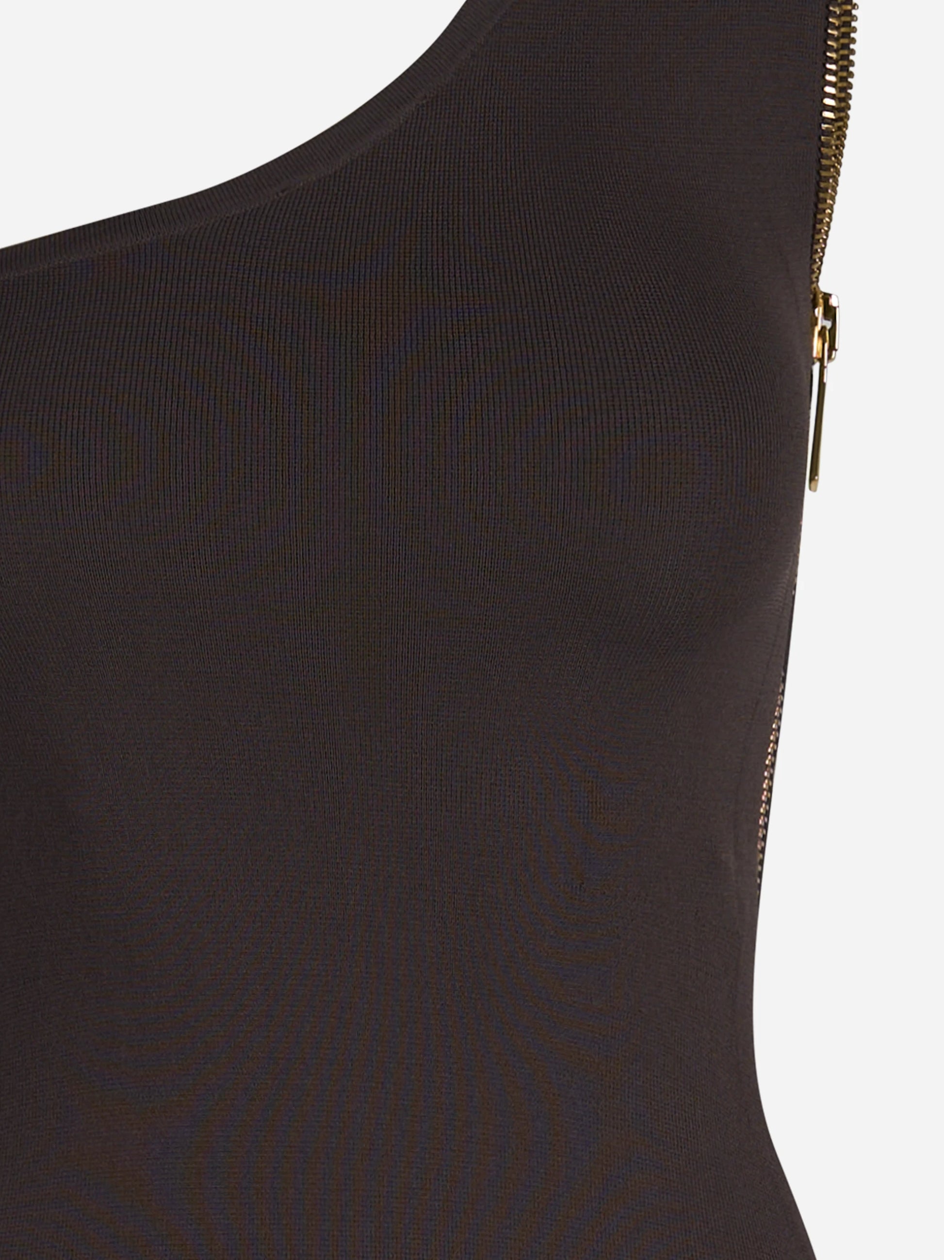 Abito Red Carpet monospalla in maglia marrone - dettaglio prodotto