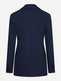 Blazer monopetto in viscosa blu - vista posteriore