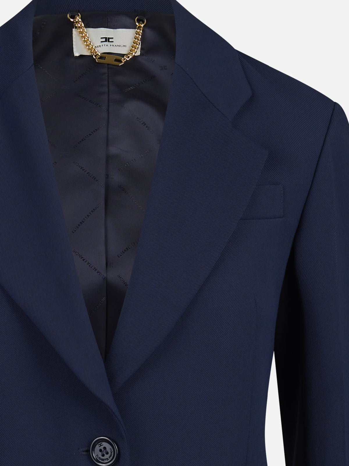 Blazer monopetto in viscosa blu - dettaglio del prodotto