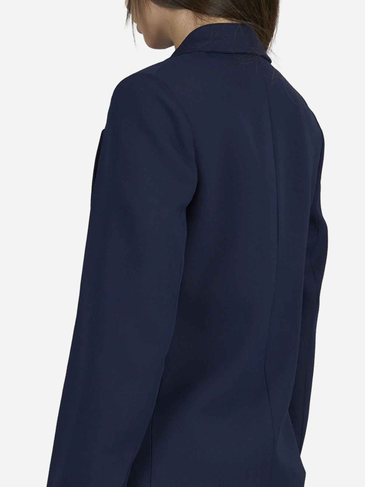 Blazer monopetto in viscosa blu - indossato, vista alternativa