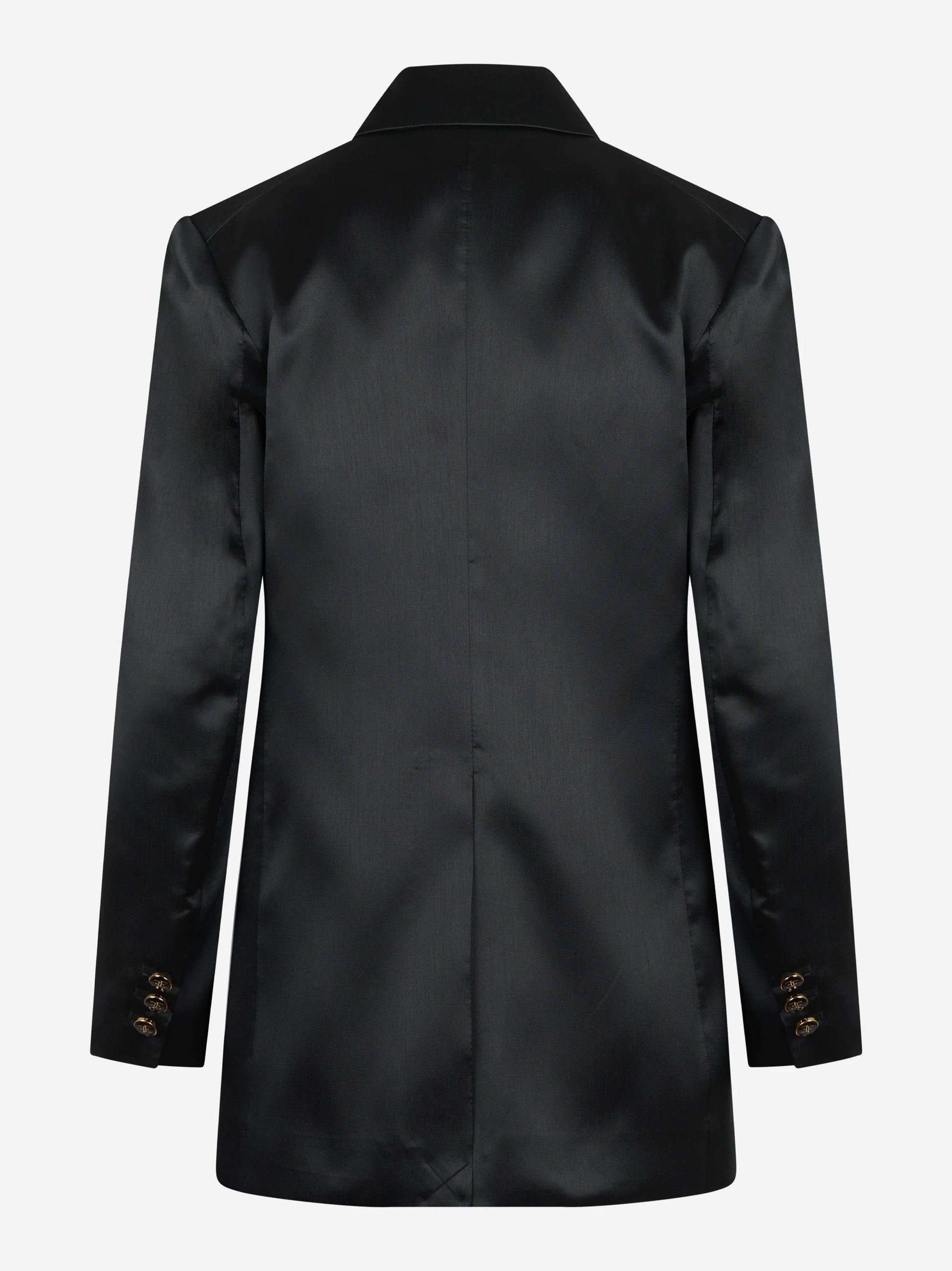 Blazer monopetto in gazar nero - vista posteriore