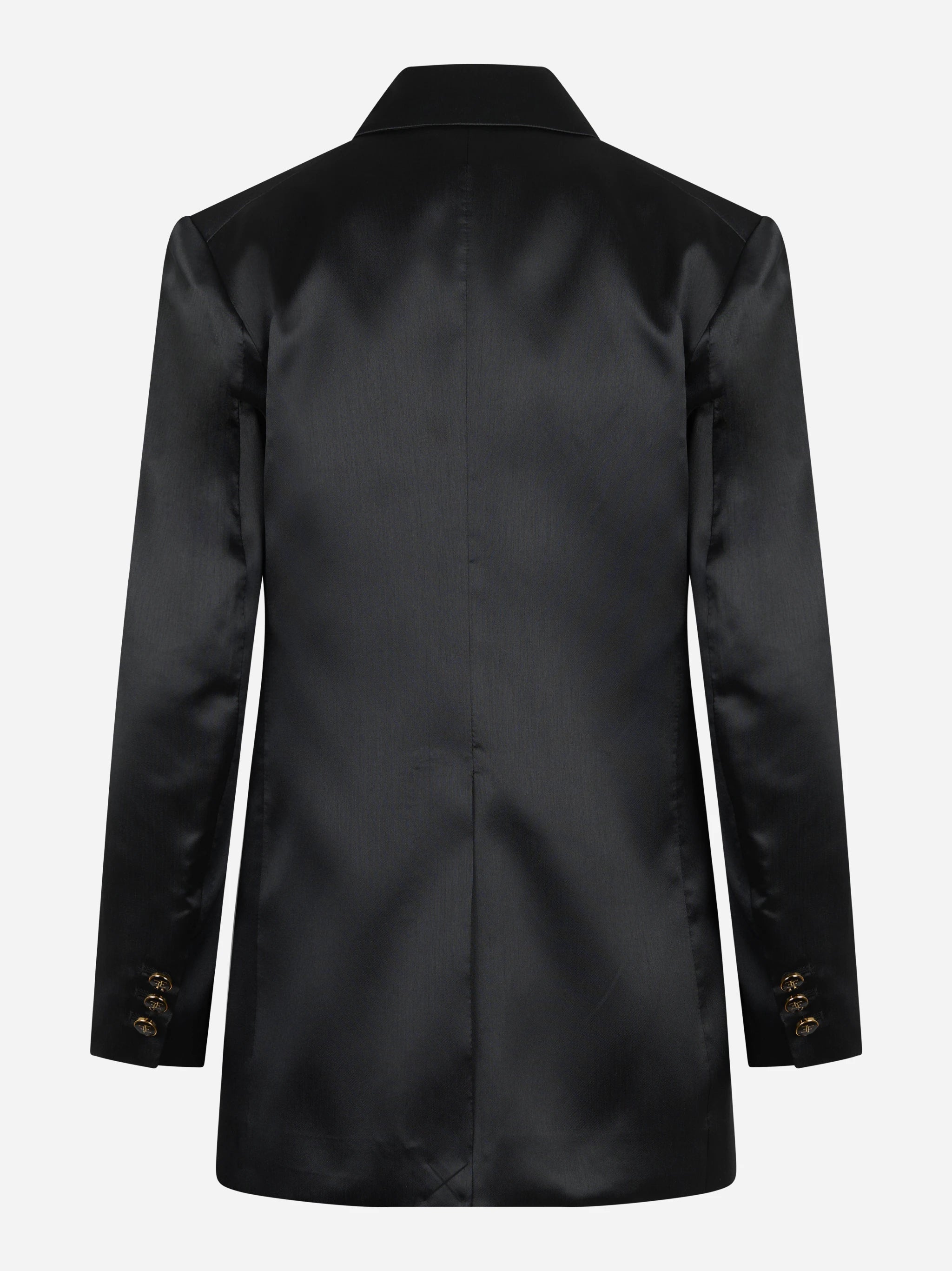 Blazer monopetto in gazar nero - vista posteriore
