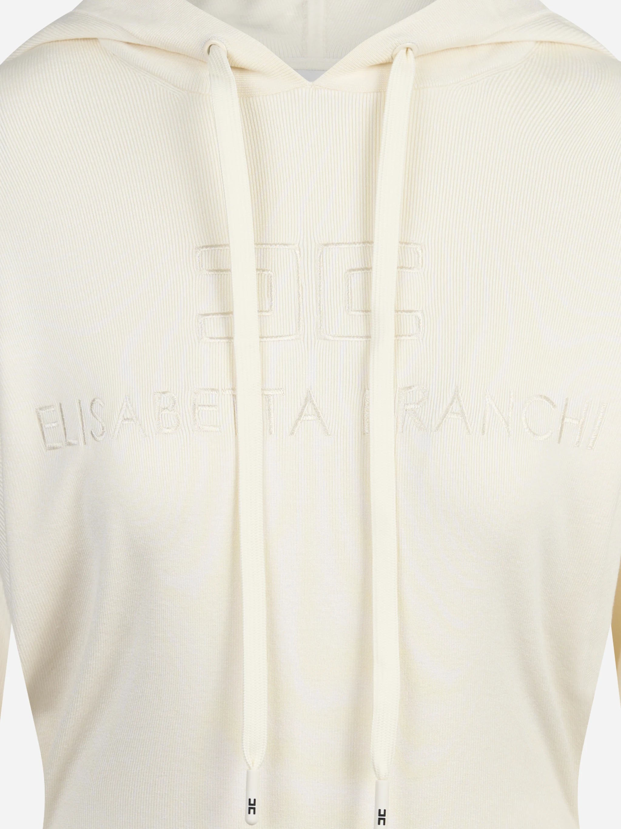 Body in maglia con cappuccio avorio - dettaglio prodotto