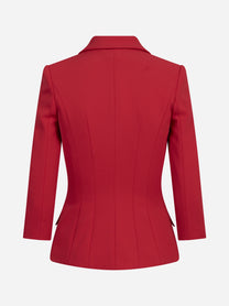 Giacca doppiopetto con logo gioiello rossa ELISABETTA FRANCHI – immagine 2 di 3
