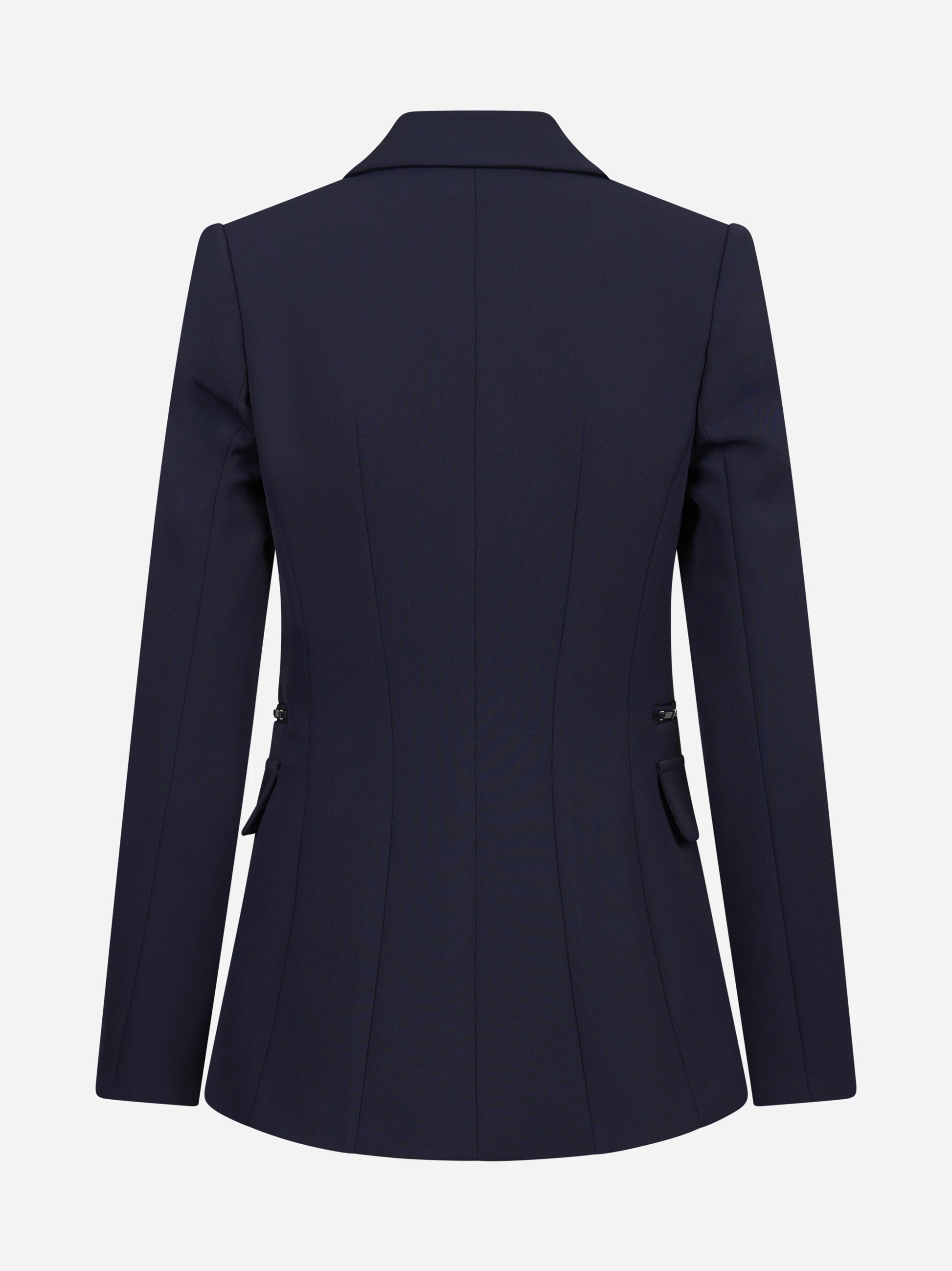 Giacca monopetto in doppio crêpe blu ELISABETTA FRANCHI – immagine 2 di 3