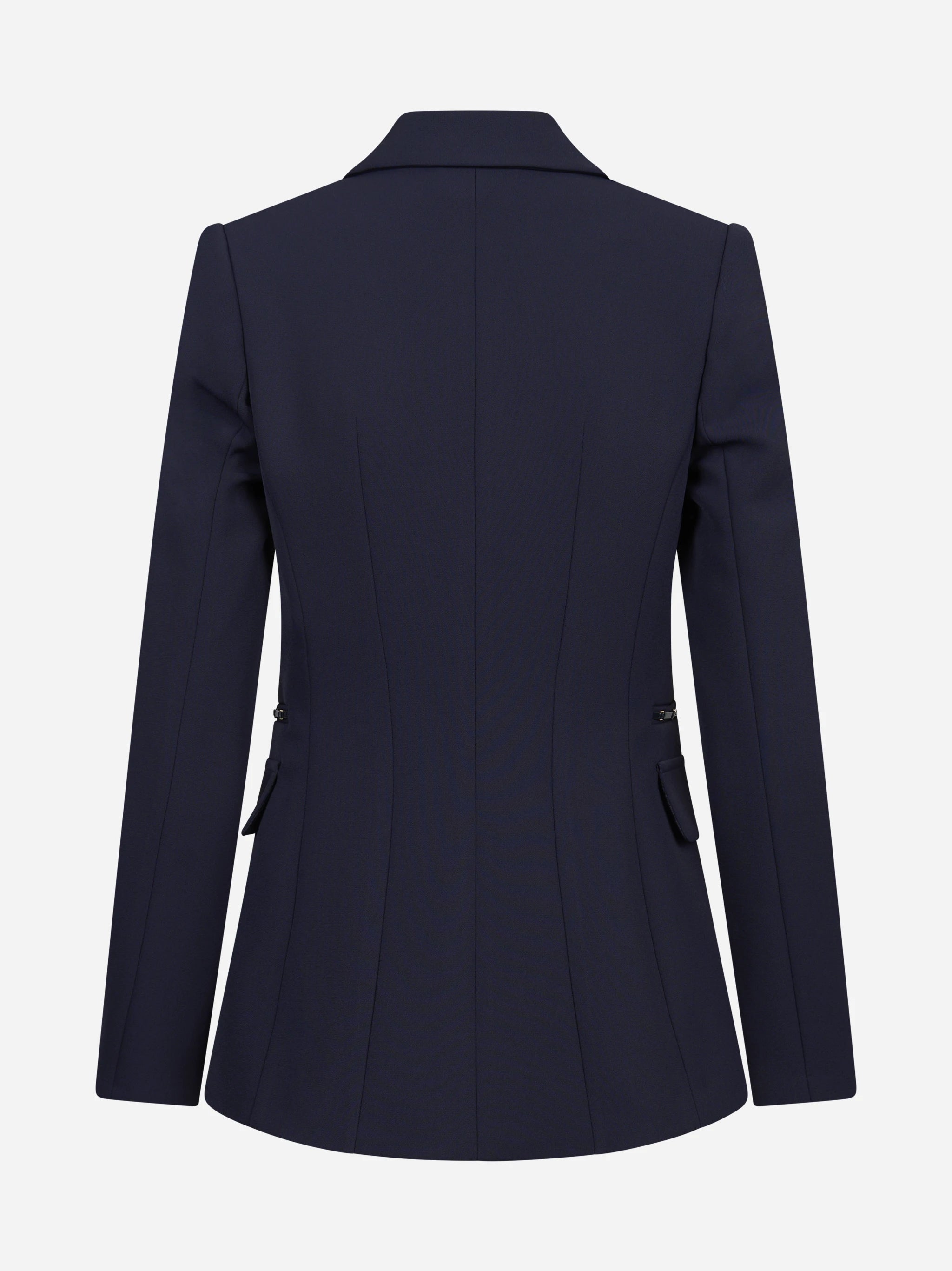Giacca monopetto in doppio crêpe blu ELISABETTA FRANCHI – immagine 2 di 3