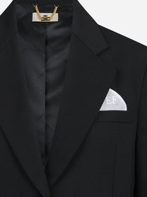 Giacca monopetto in gabardina nera ELISABETTA FRANCHI – immagine 3 di 3