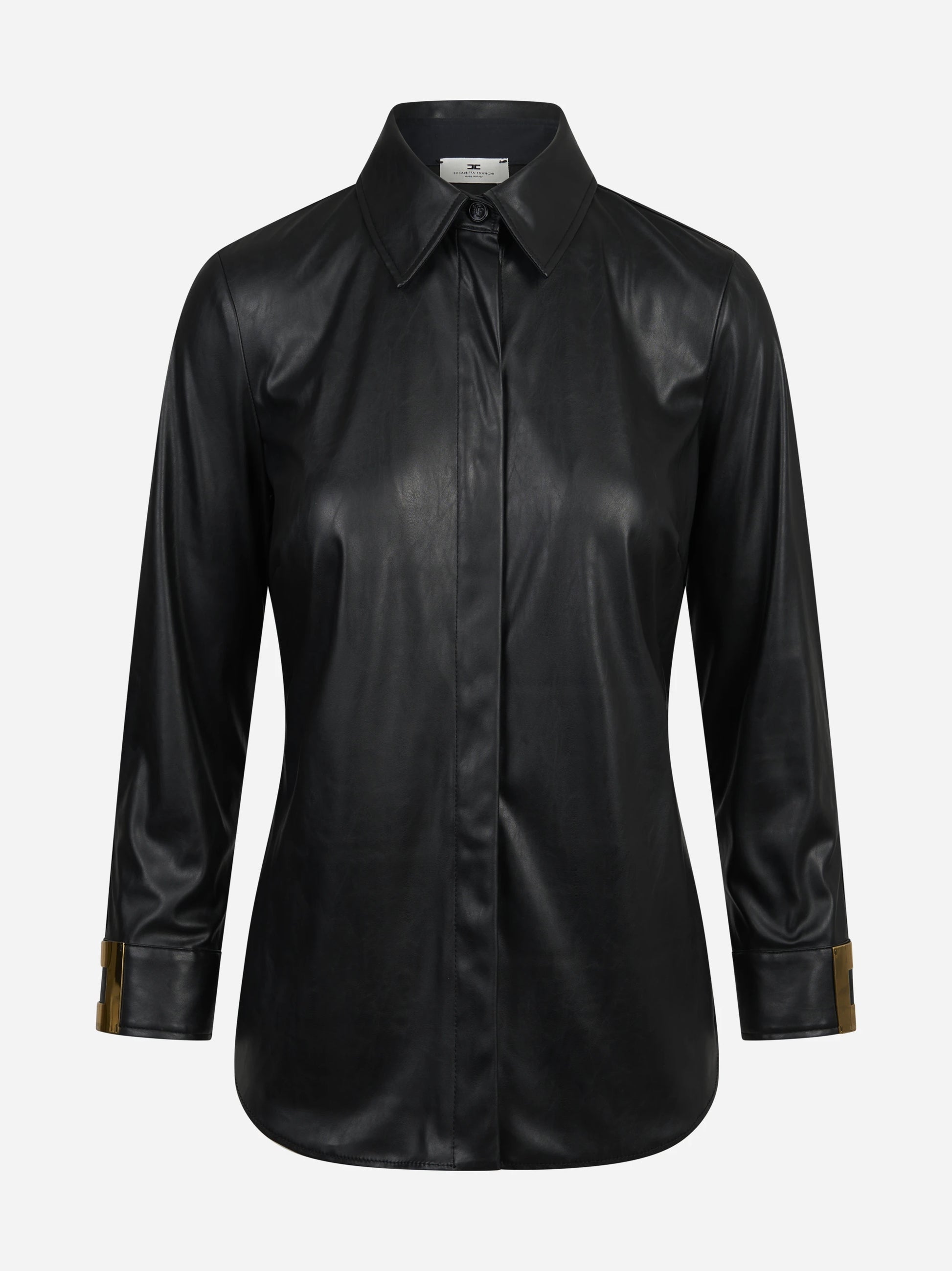 Camicia con logo gioiello nera ELISABETTA FRANCHI – immagine 1 di 3