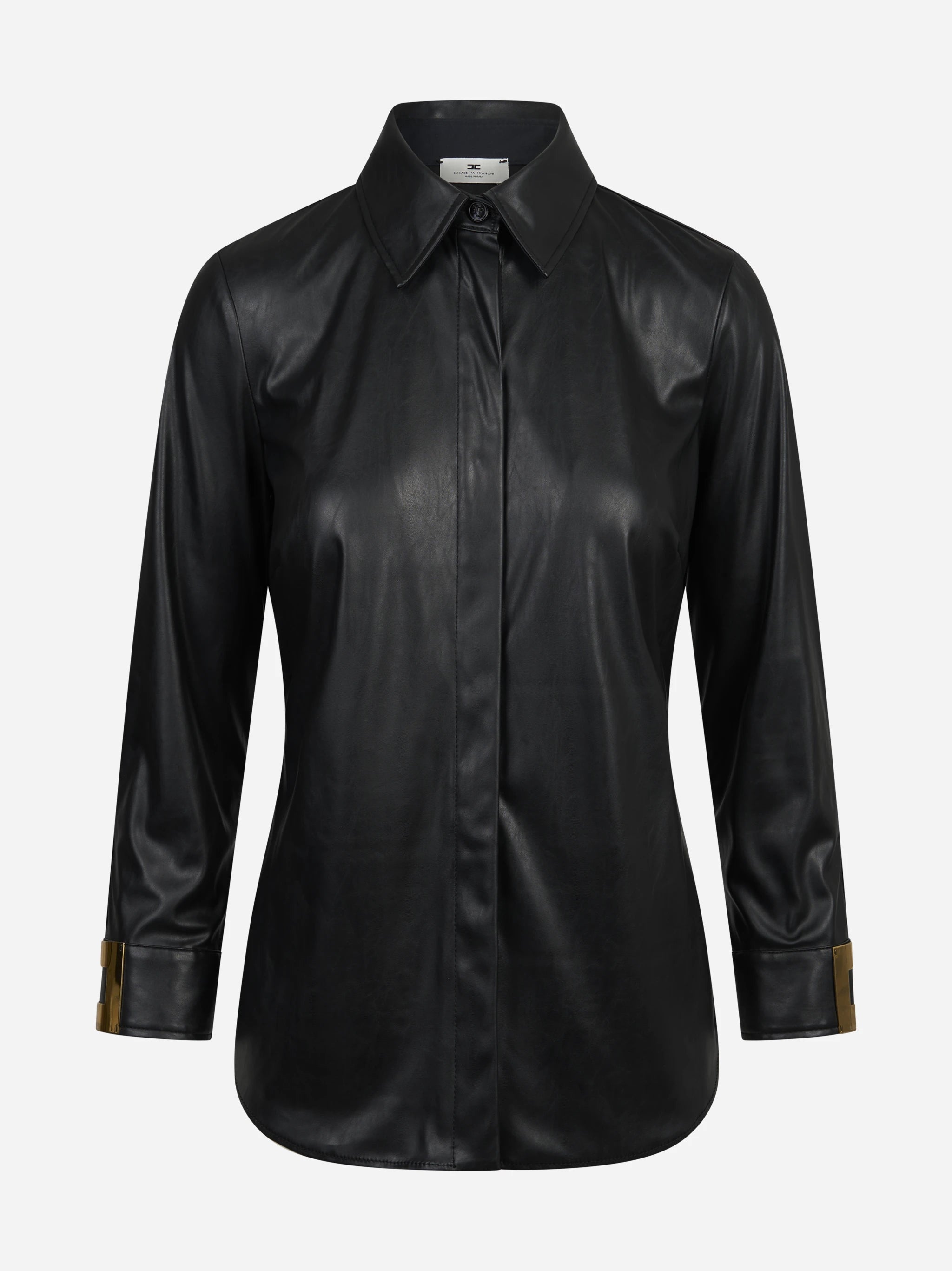 Camicia con logo gioiello nera ELISABETTA FRANCHI – immagine 1 di 3