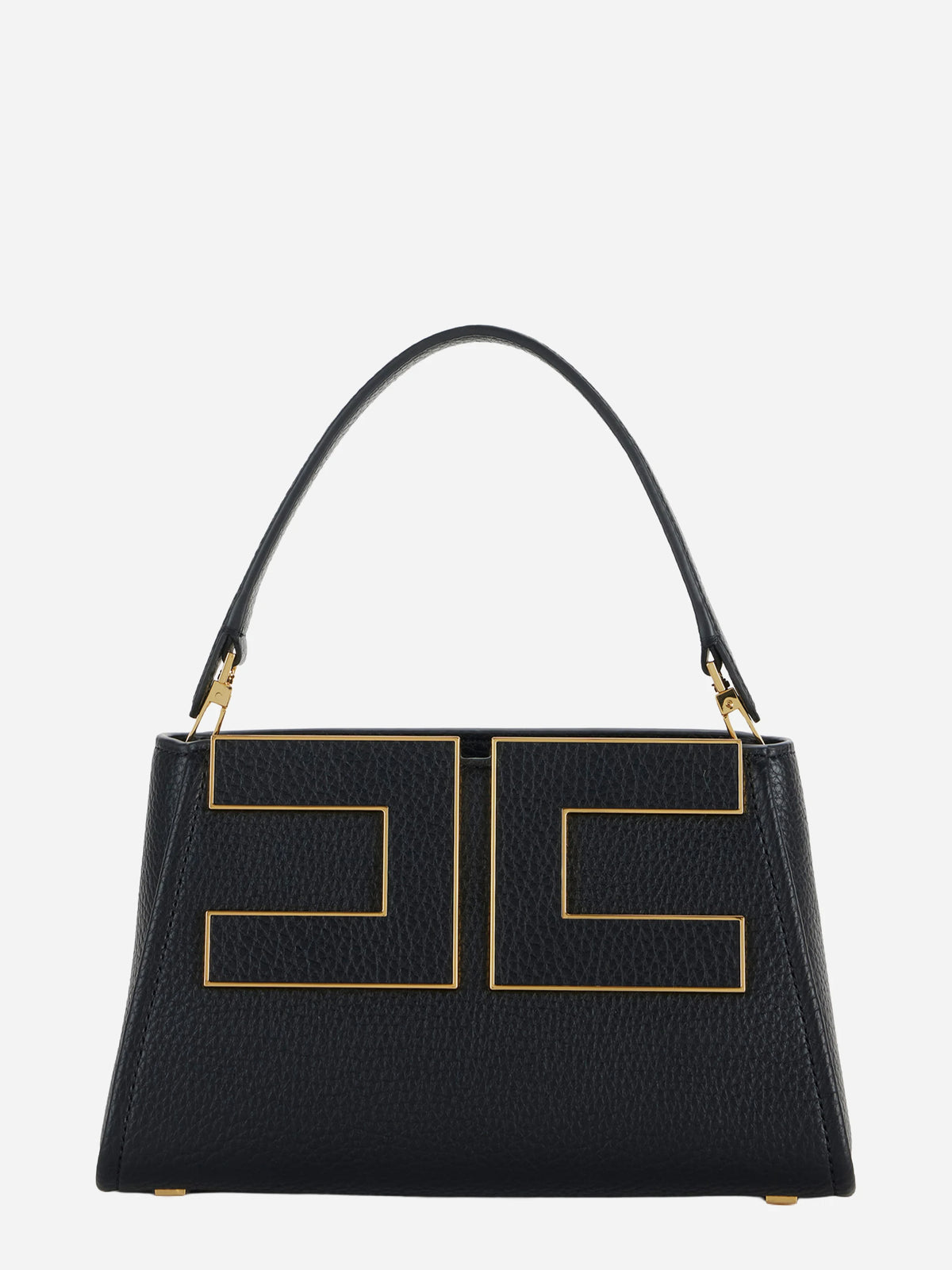 Borsa a mano con logo nera Elisabetta Franchi, vista 1 di 4