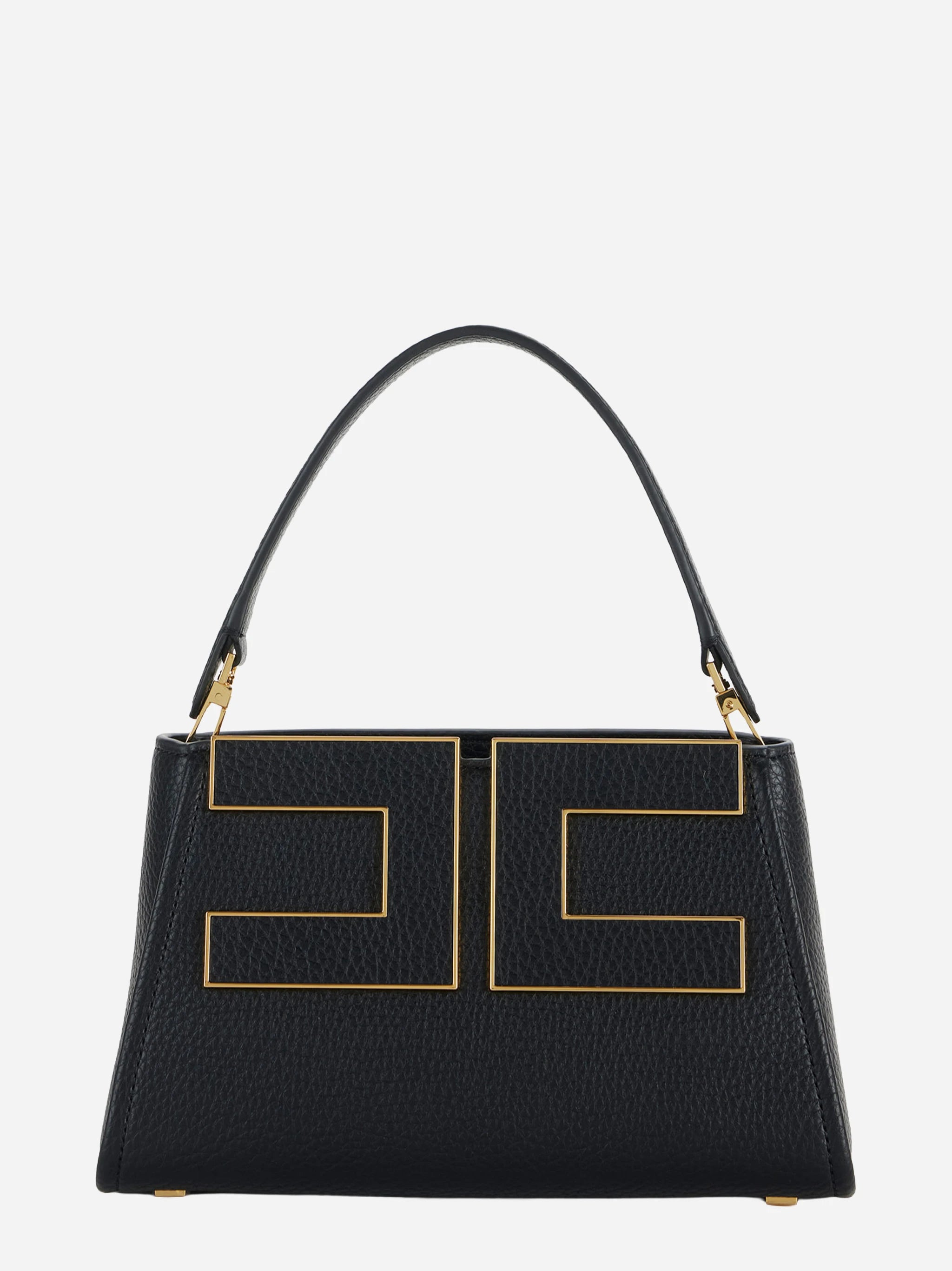 Borsa a mano con logo nera Elisabetta Franchi, vista 1 di 4