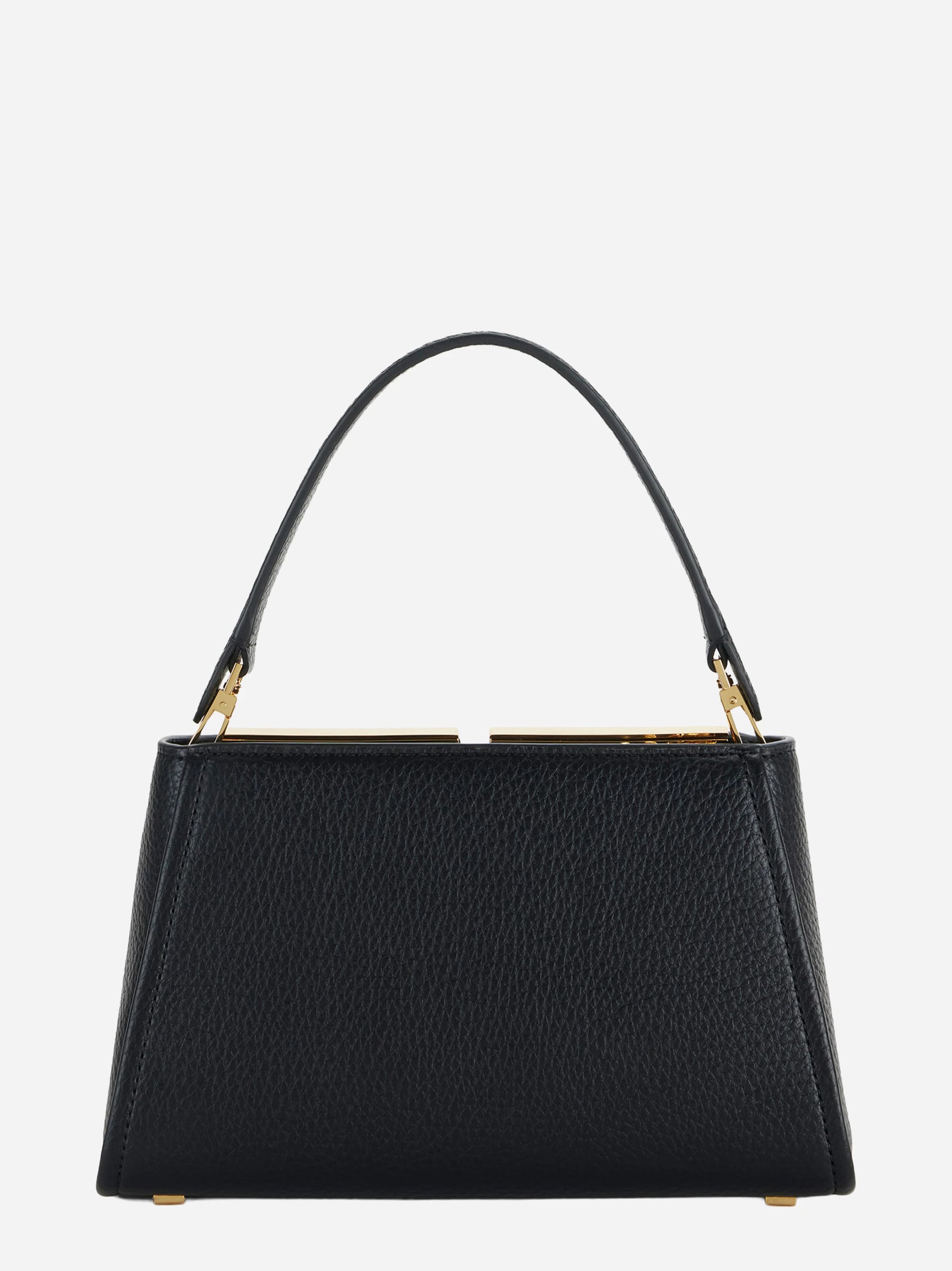 Borsa a mano con logo nera Elisabetta Franchi, vista 3 di 4