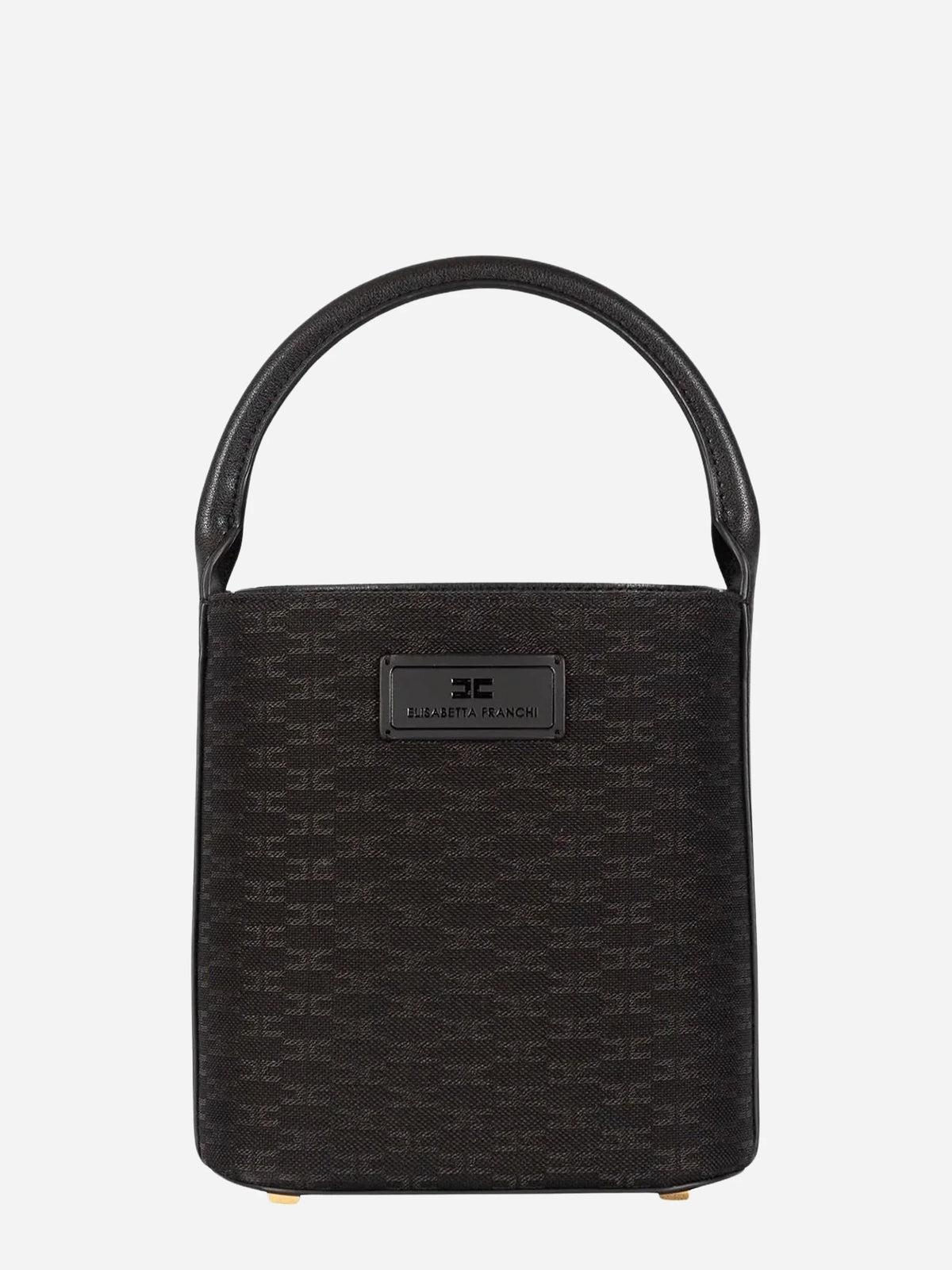 Borsa a secchiello monogram nera Elisabetta Franchi, vista 1 di 3