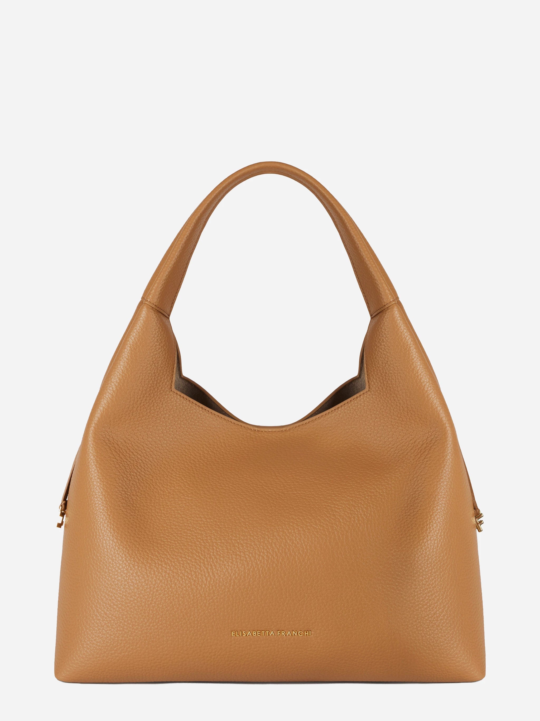 Borsa hobo con charms beige Elisabetta Franchi, vista 1 di 4