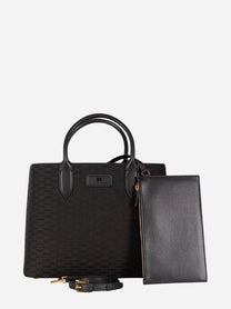 Borsa tote monogram nera Elisabetta Franchi, vista 3 di 3