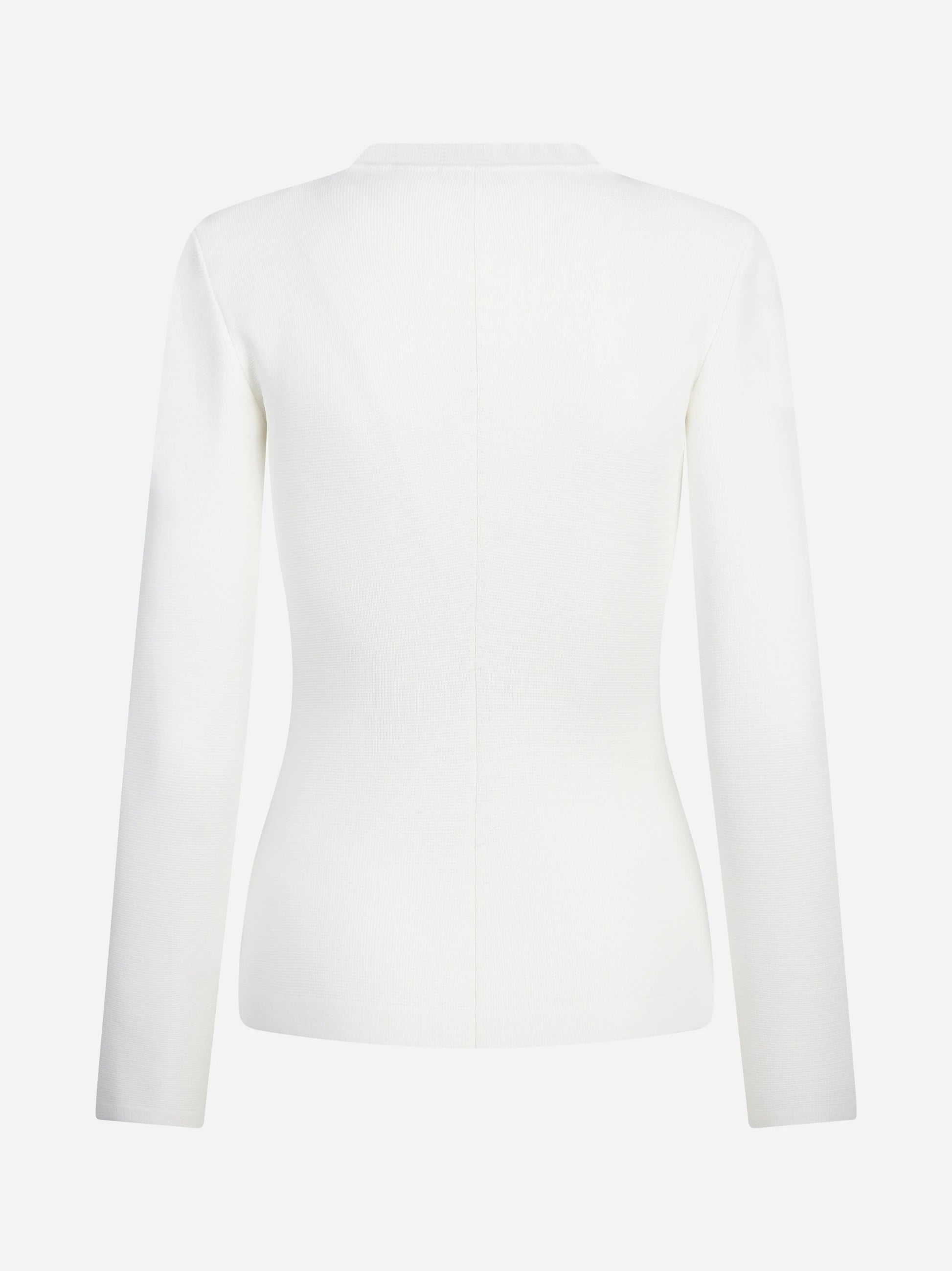 Cardigan in maglia con zip bianco ELISABETTA FRANCHI – immagine 2 di 3