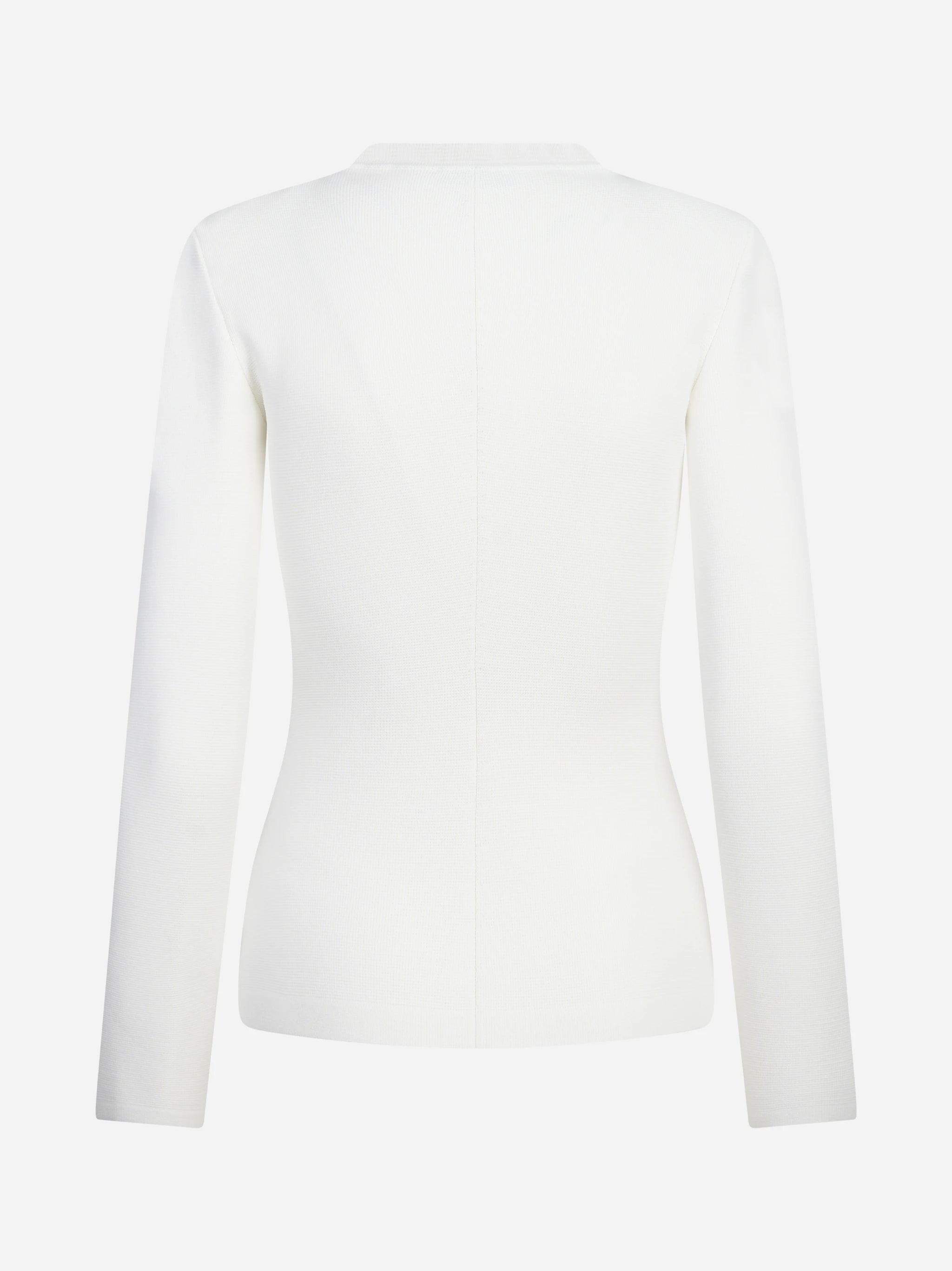 Cardigan in maglia con zip bianco ELISABETTA FRANCHI – immagine 2 di 3