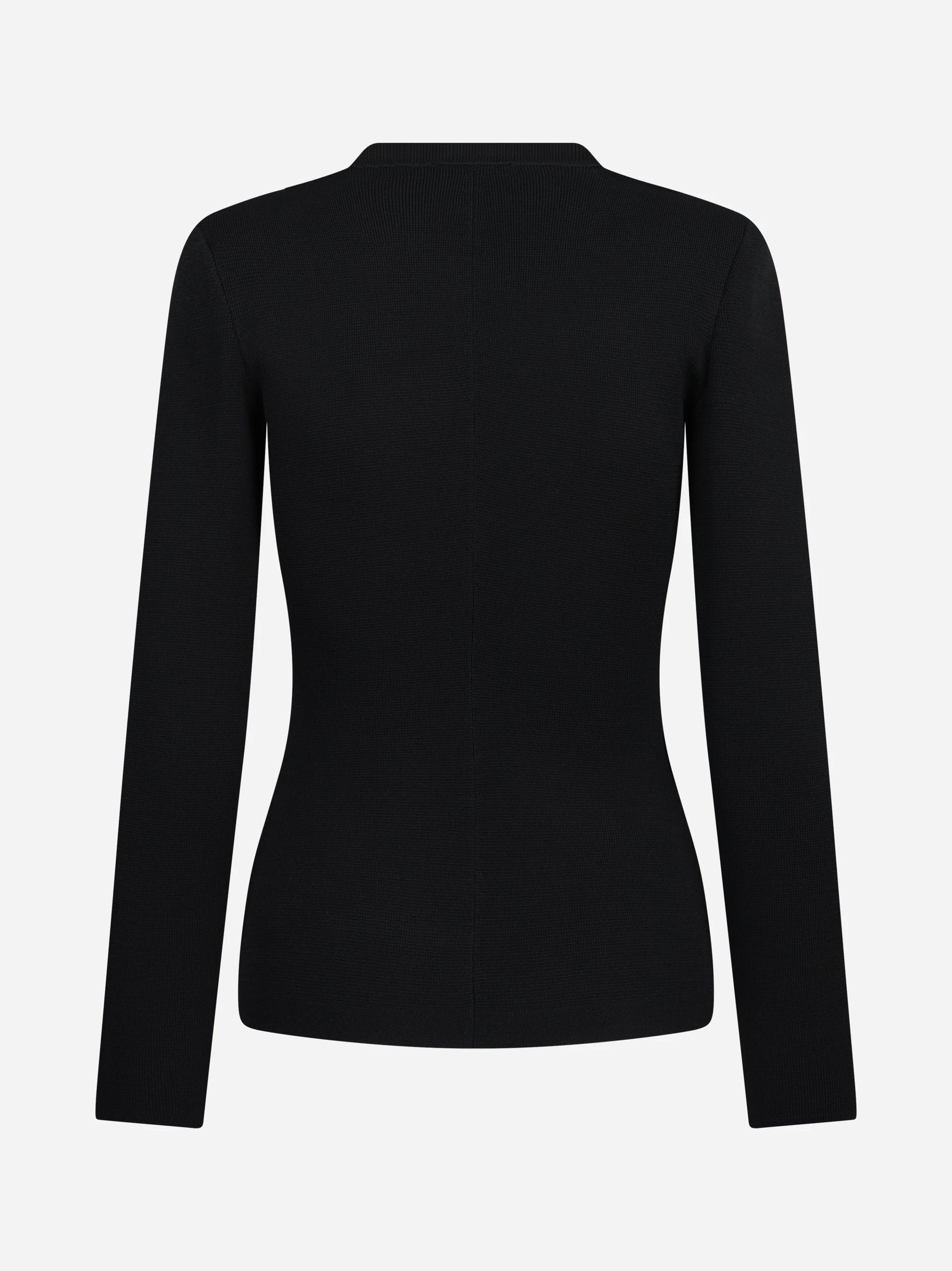 Cardigan in maglia con zip nero ELISABETTA FRANCHI – immagine 2 di 3
