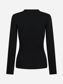 Cardigan in maglia con zip nero ELISABETTA FRANCHI – immagine 2 di 3