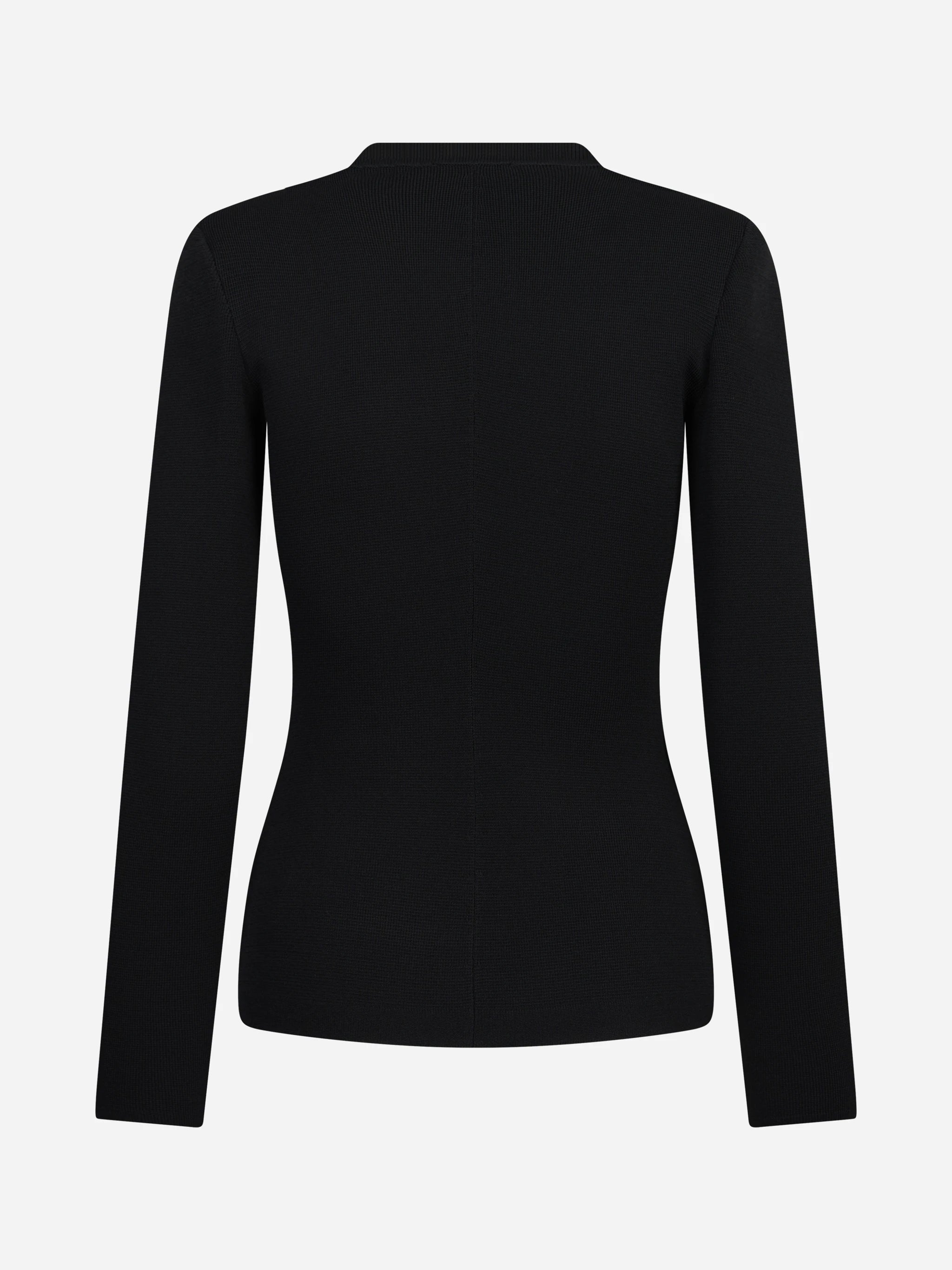 Cardigan in maglia con zip nero ELISABETTA FRANCHI – immagine 2 di 3