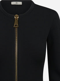 Cardigan in maglia con zip nero ELISABETTA FRANCHI – immagine 3 di 3