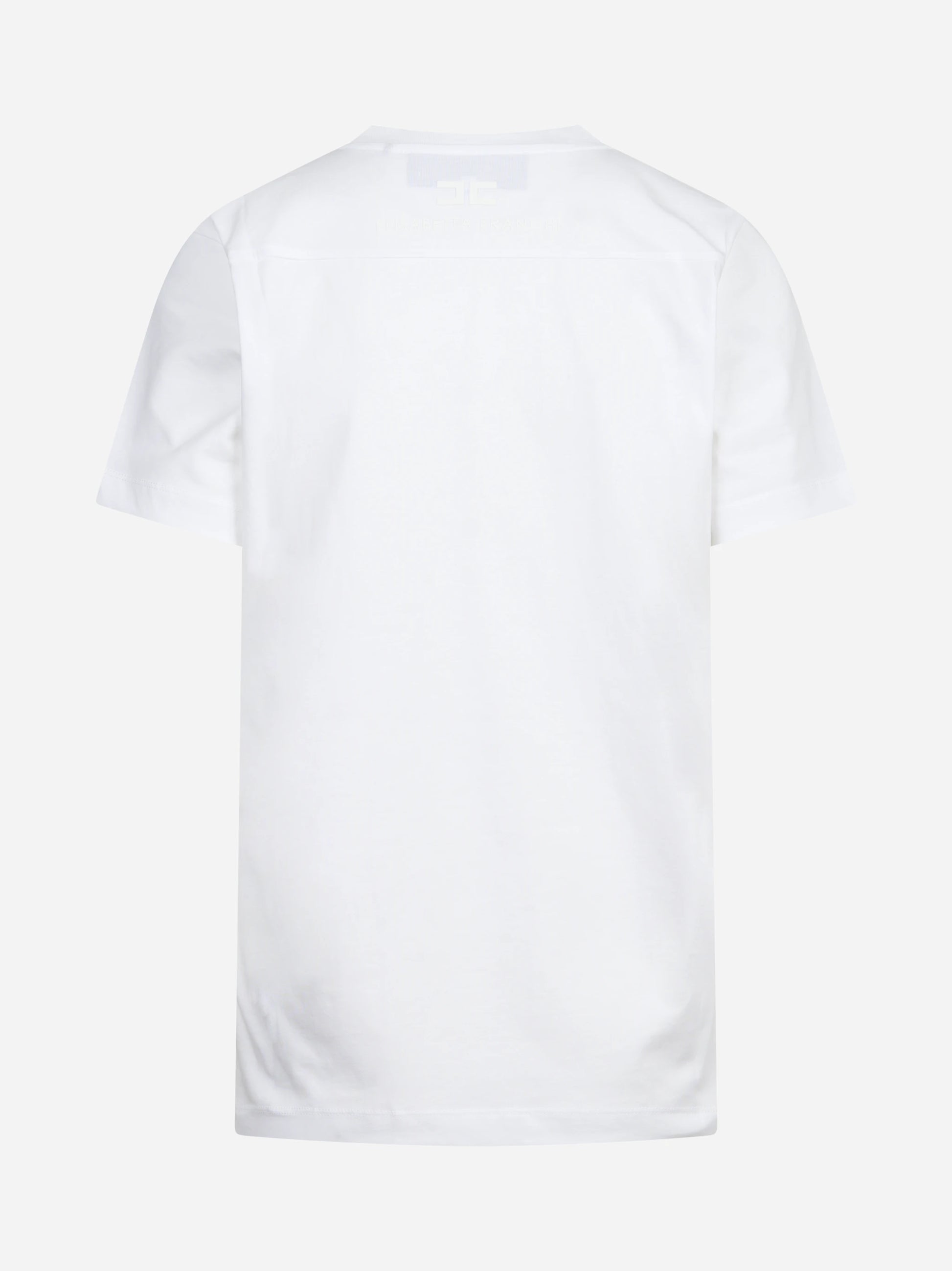 T-shirt girocollo in cotone bianca ELISABETTA FRANCHI – immagine 2 di 3