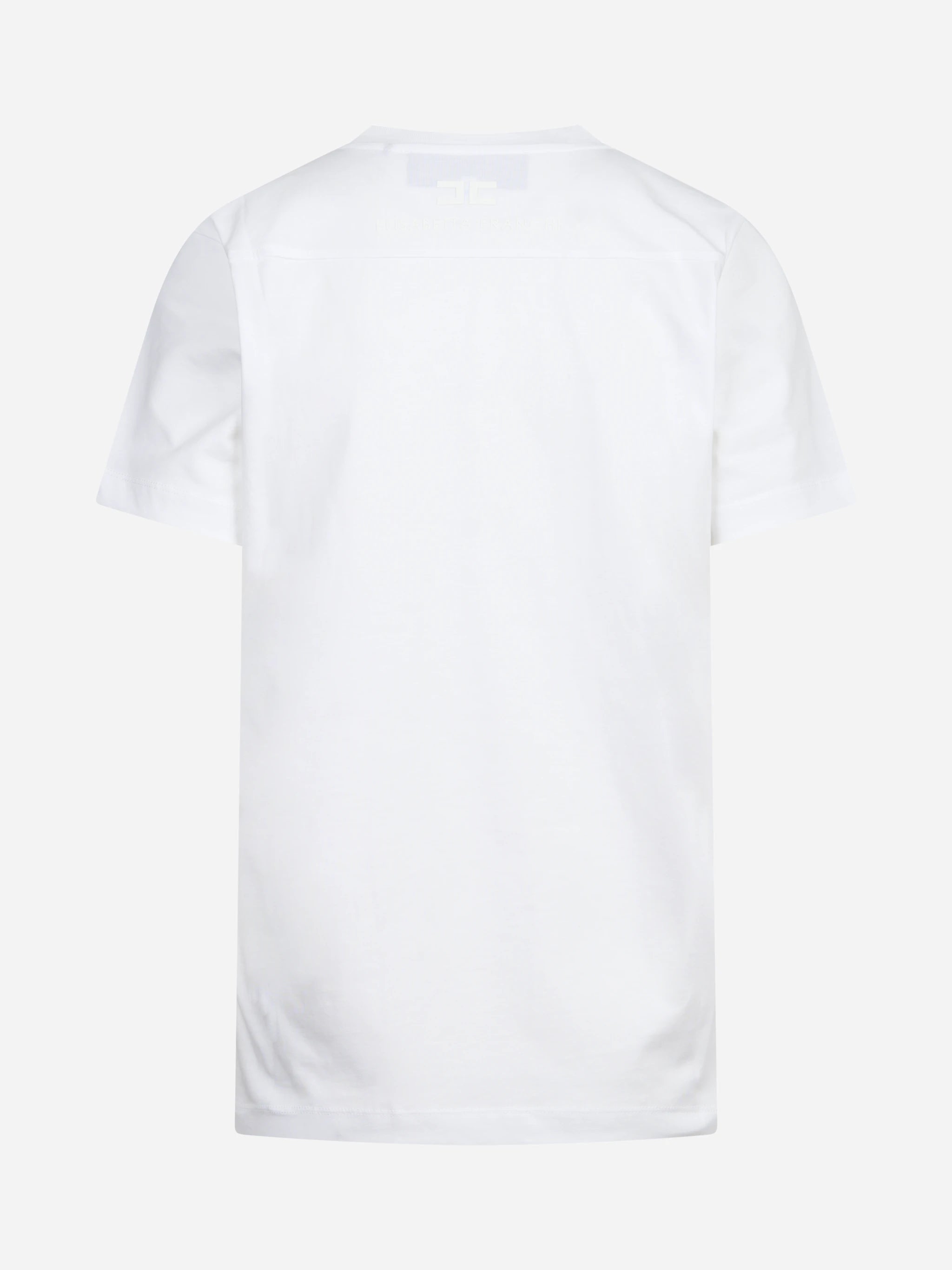 T-shirt girocollo in cotone bianca ELISABETTA FRANCHI – immagine 2 di 3