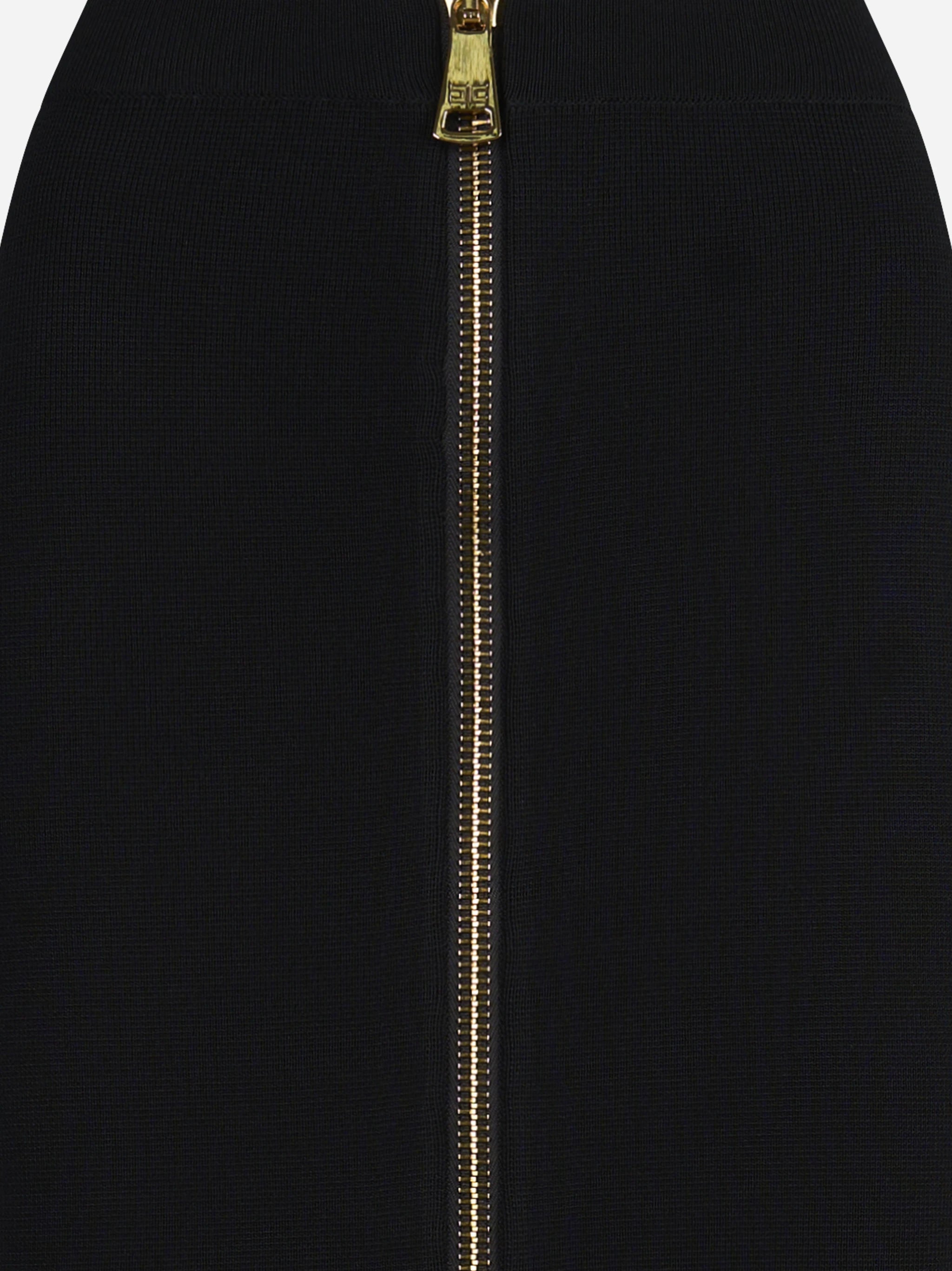 Gonna midi in maglia con zip nera - dettaglio prodotto