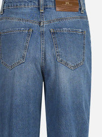 Jeans cinque tasche a vita alta blu vintage - dettaglio prodotto