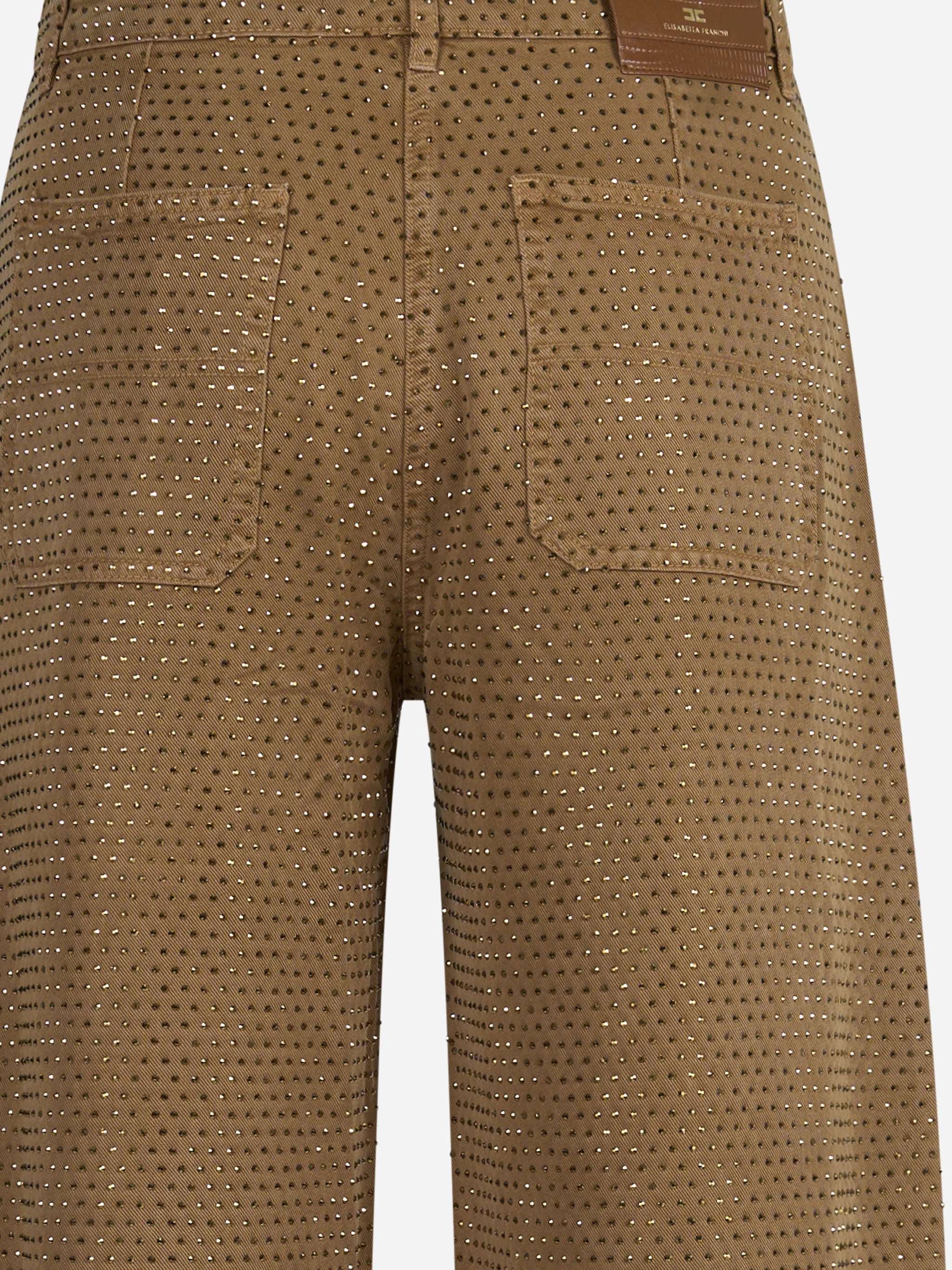 Jeans balloon con strass color daino - dettaglio prodotto