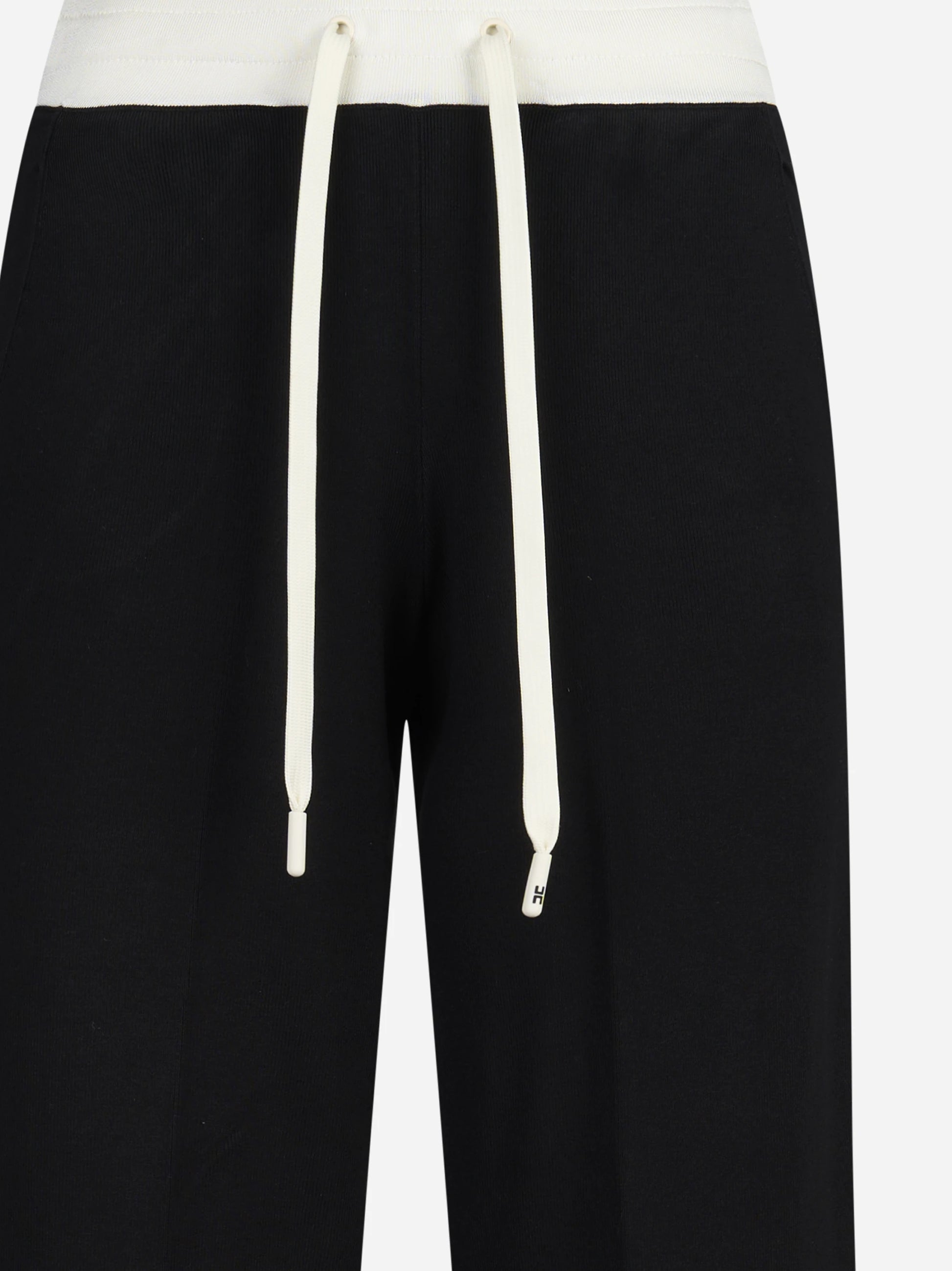 Pantaloni in maglia con logo neri e burro - dettaglio prodotto