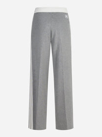 Pantaloni in maglia con logo grigi e burro - vista posteriore