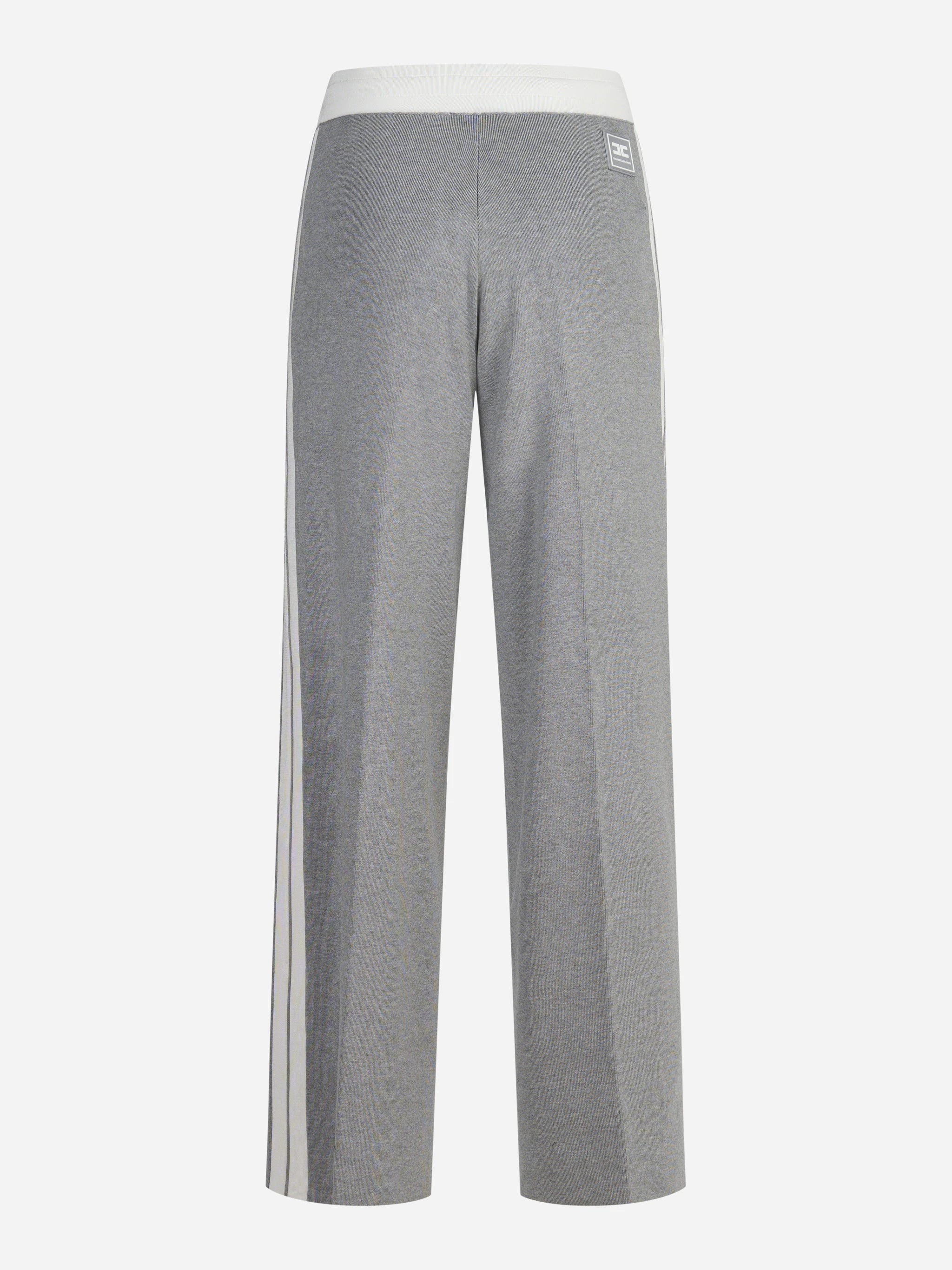 Pantaloni in maglia con logo grigi e burro - vista posteriore