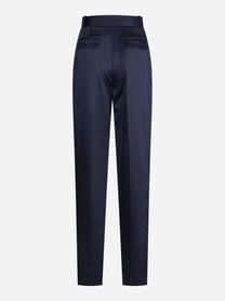 Pantaloni in raso stretch blu notte - vista posteriore