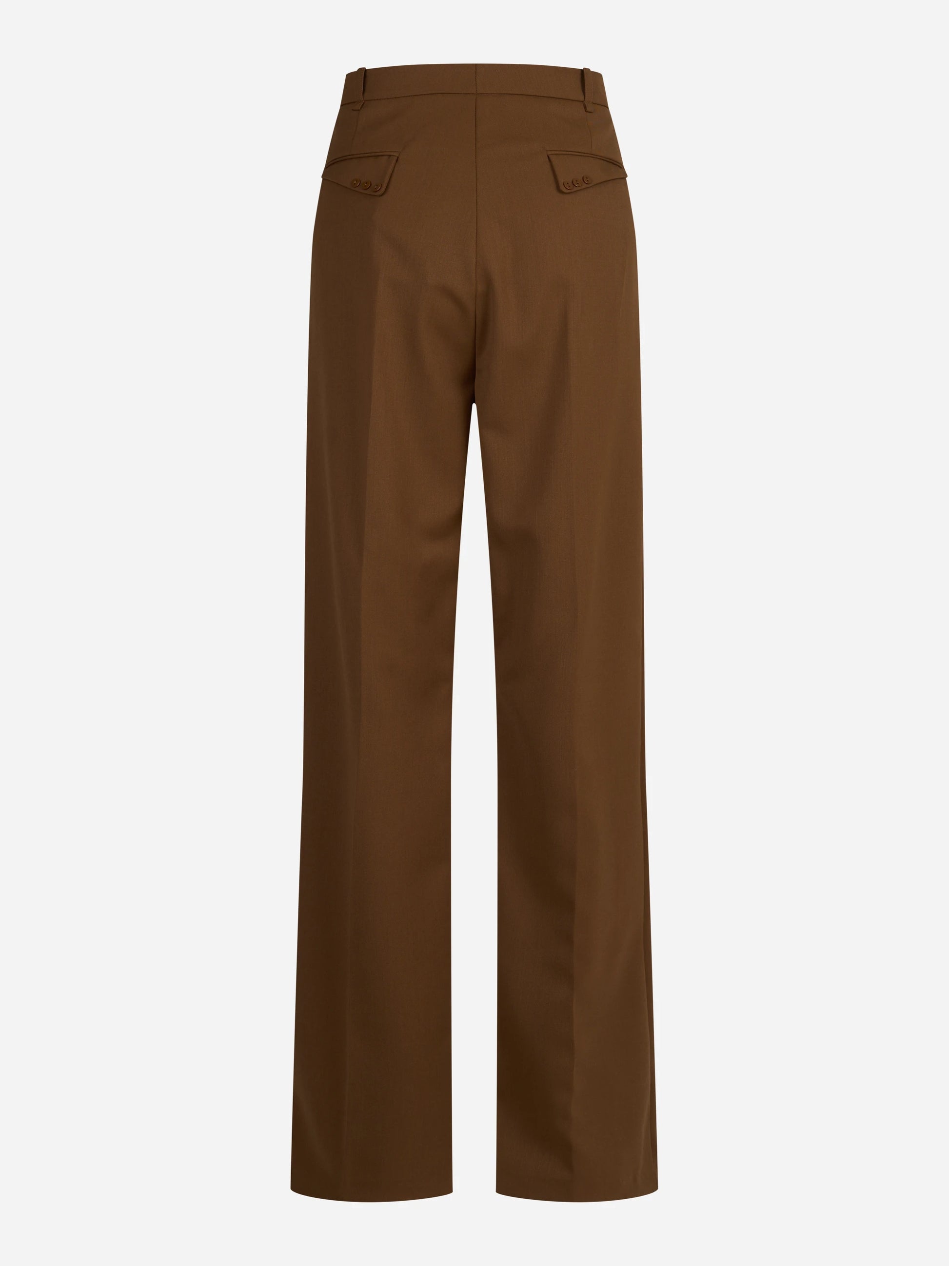 Pantaloni sartoriali in gabardina color sigaro - vista posteriore