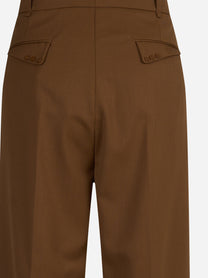 Pantaloni sartoriali in gabardina color sigaro - dettaglio prodotto
