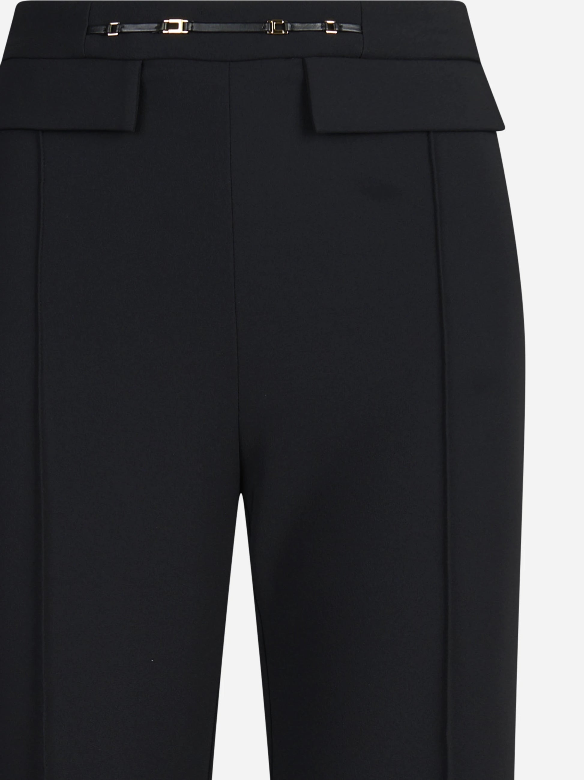 Pantaloni palazzo in doppio crêpe neri - dettaglio prodotto