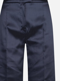 Pantaloni ampi in gazar e raso blu - dettaglio del prodotto