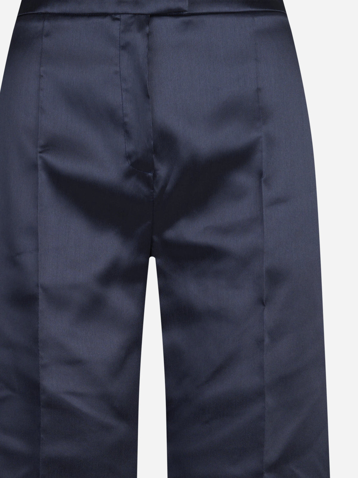 Pantaloni ampi in gazar e raso blu - dettaglio del prodotto