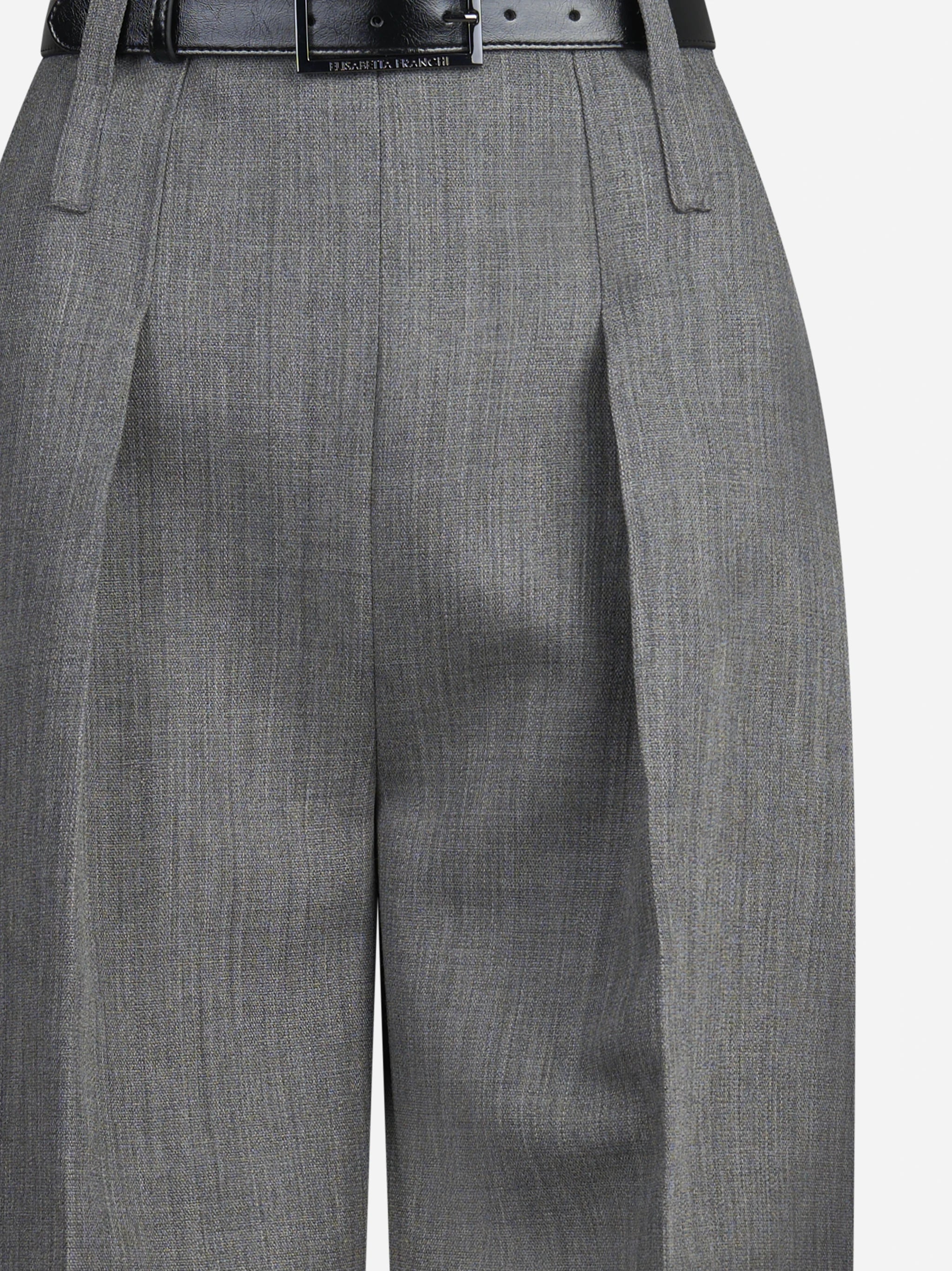 Pantaloni in lana vergine con cintura - dettaglio del prodotto