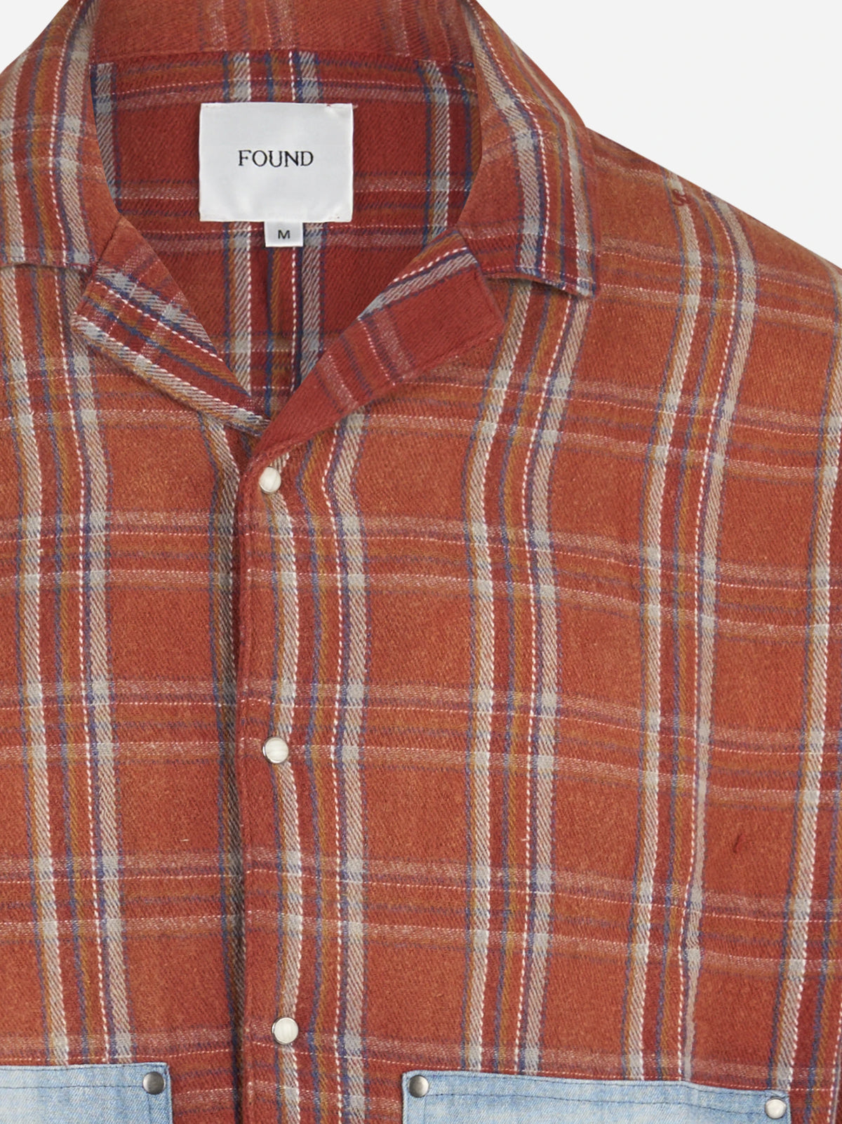 Camicia Plaid Denim a quadri arancione - dettaglio del capo