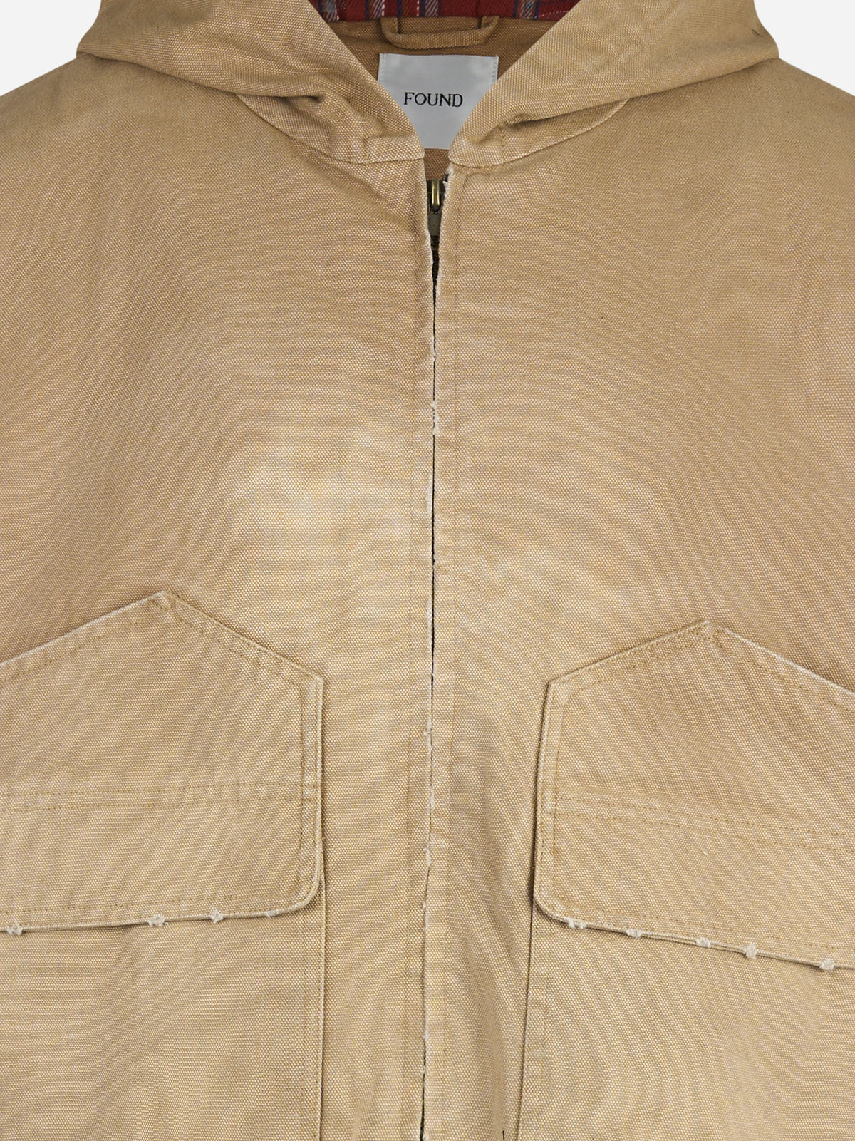 Giacca con cappuccio Faded Canvas Work beige - dettaglio del capo