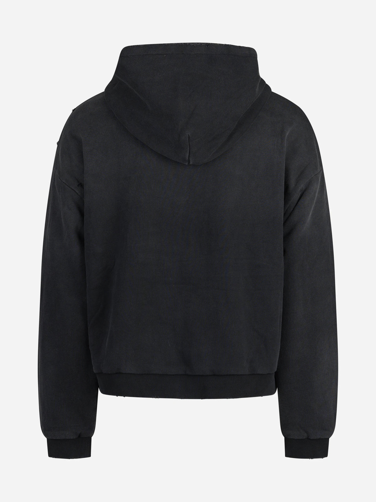 Felpa zip-up Distressed nera - vista posteriore