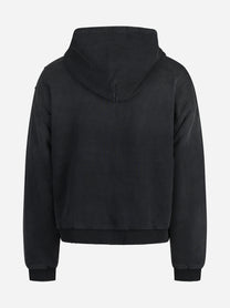 Felpa zip-up Distressed nera - vista posteriore