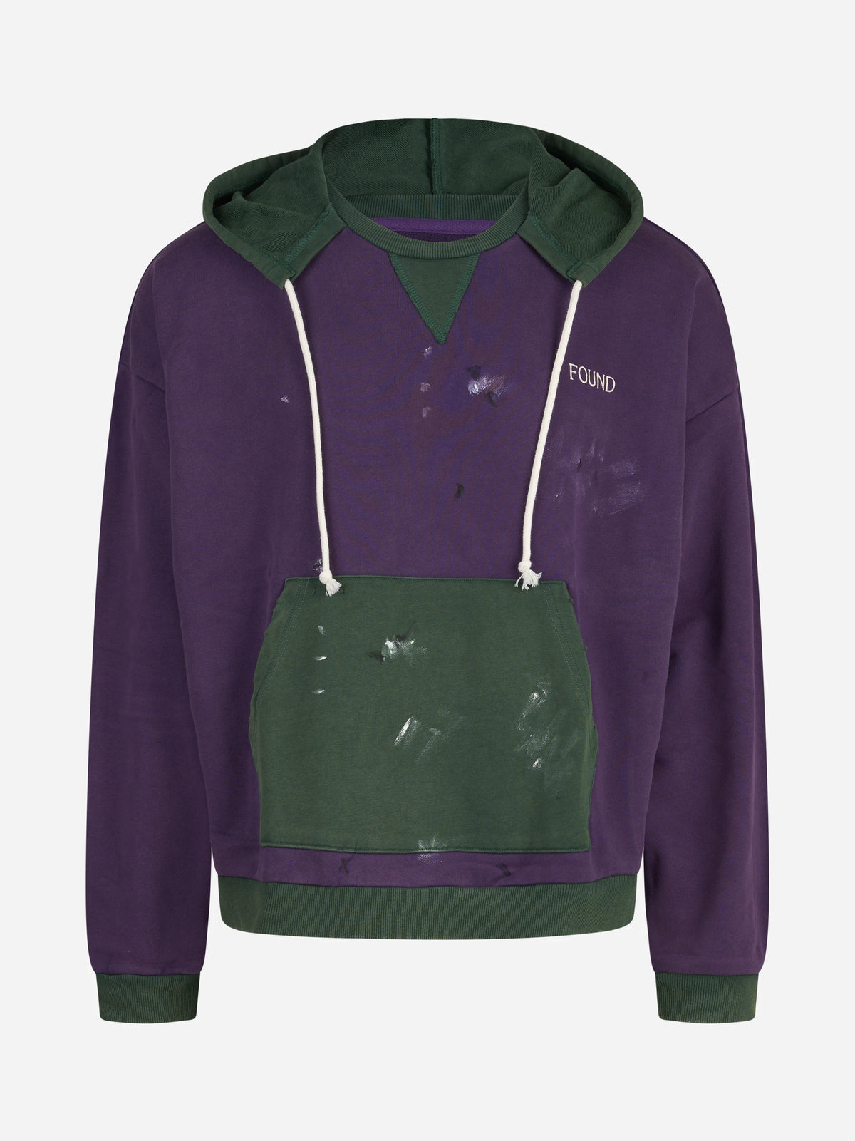 Felpa Two Tone Painter verde e viola - vista frontale