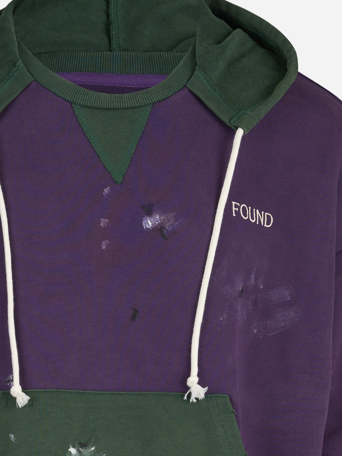 Felpa Two Tone Painter verde e viola - dettaglio del capo