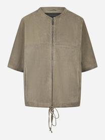 Giacca in suede manica corta
