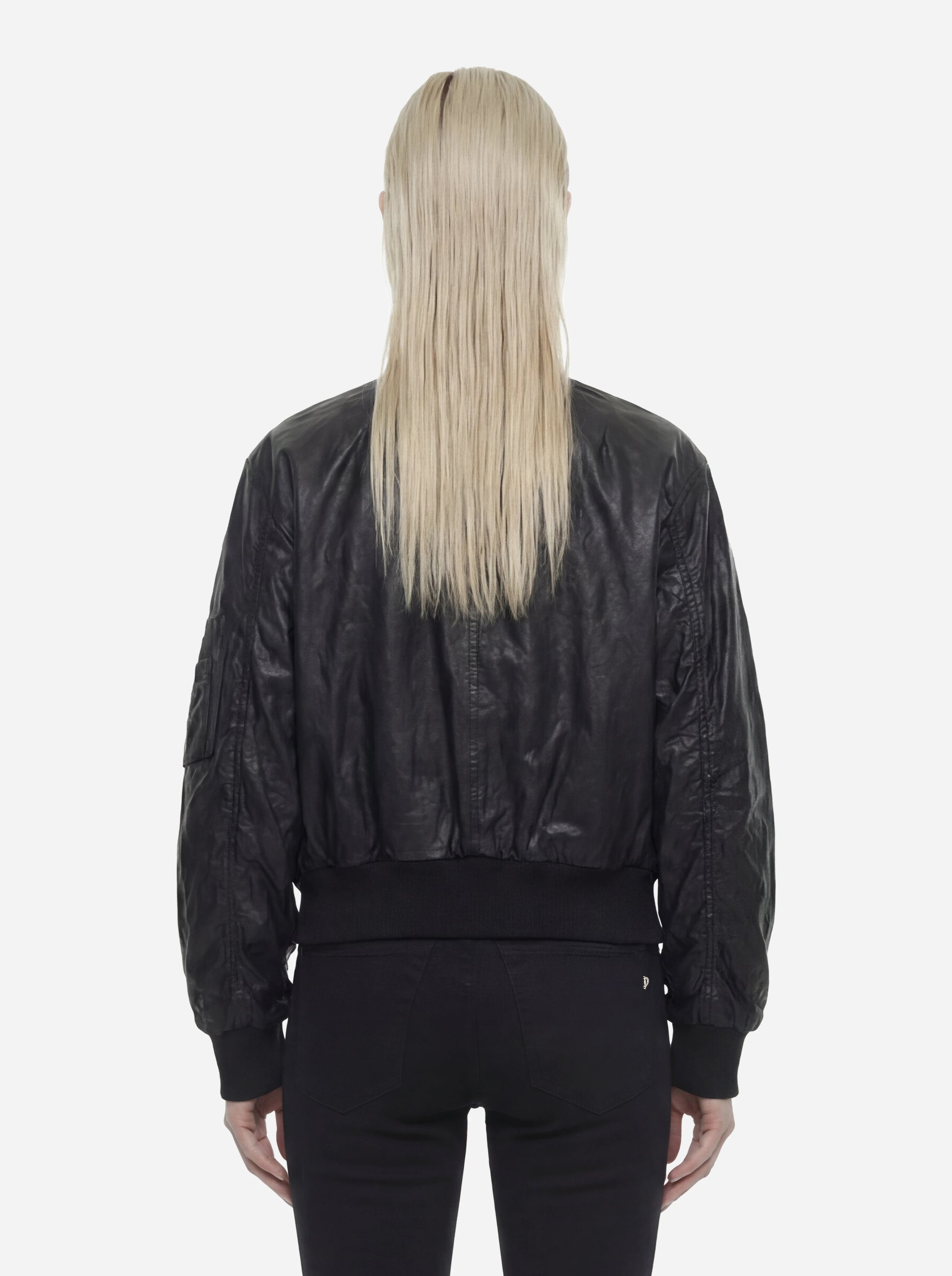 Bomber in pelle nero