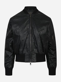 Bomber in pelle nero